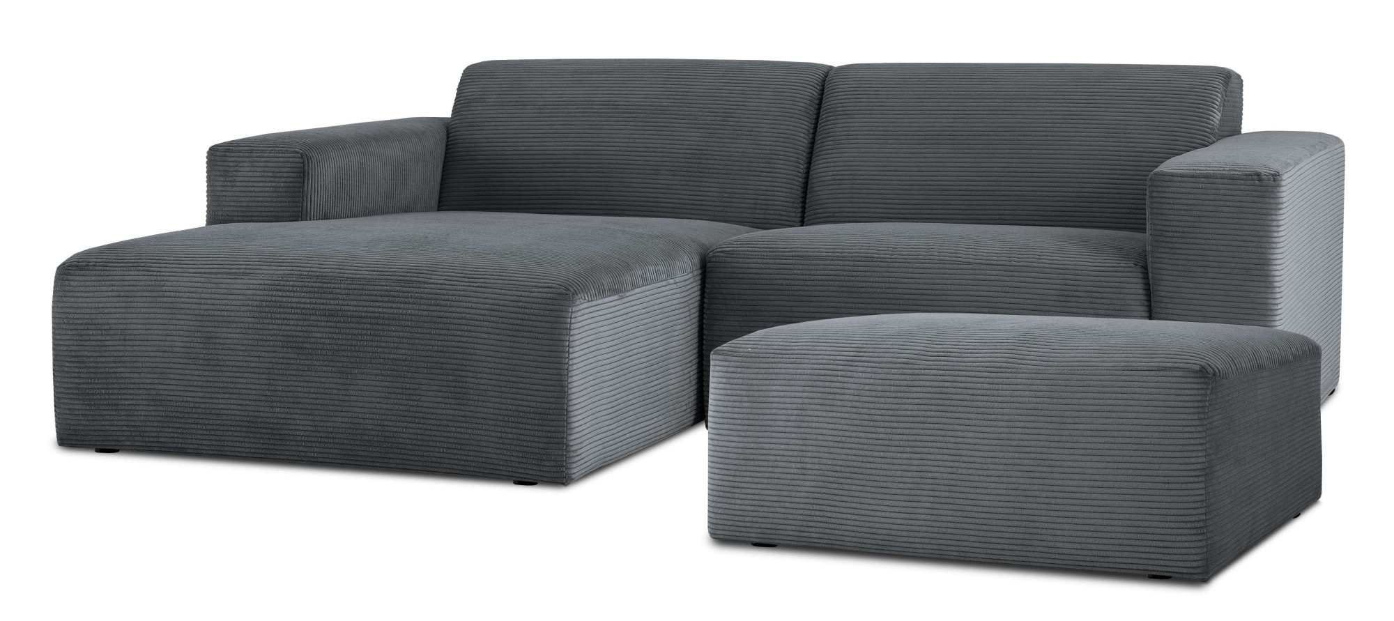 INOSIGN Ecksofa »Koa,228cm, L-Form, Modulsofa, Webstoff, Cord«, Designsofa, Set, Hocker inklusive, weicher Lounge-Sitzkomfort
