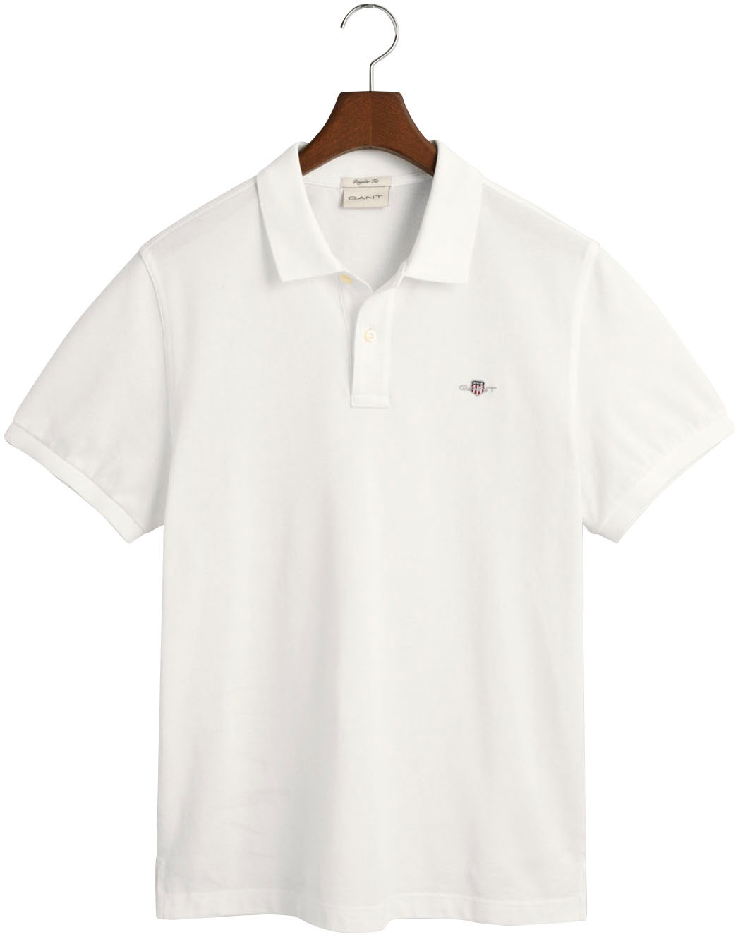 Gant Poloshirt »REG SHIELD SS PIQUE POLO«, mit Logo und Flachstrickkragen 100% Baumwolle Pique