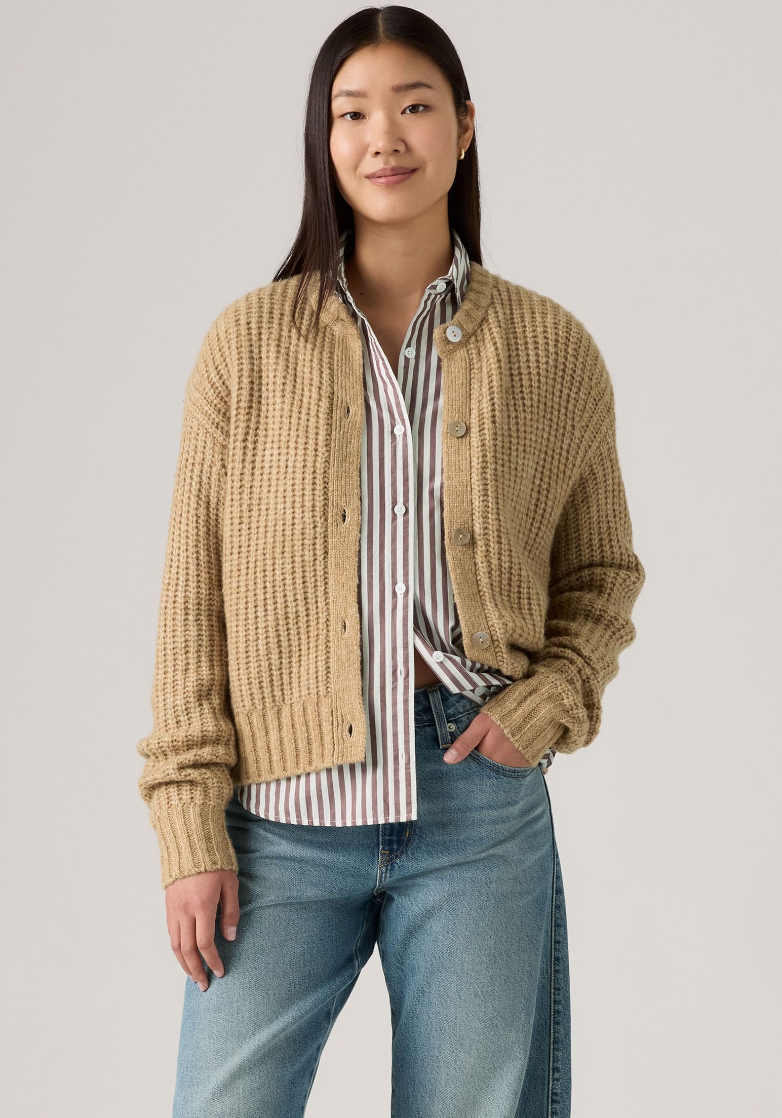Levi's® Strickjacke, Wärmender, pflegeleichter Materialmix