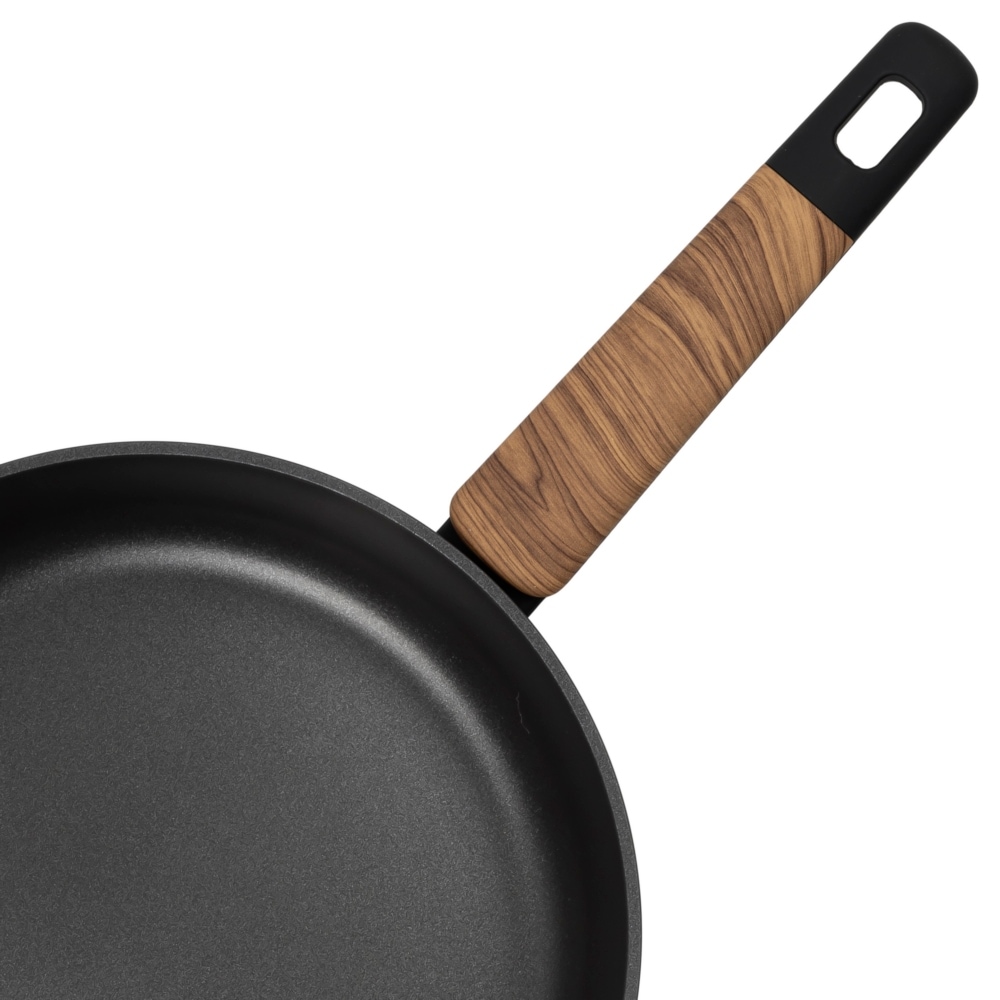 RESTO Kitchenware Bratpfanne »Mon, Universalpfanne antihaftbeschichtet und spülmaschinenfest«, Aluminium, (1 tlg.), mit verstärktem Boden und ergonomischem Griff in Holzoptik