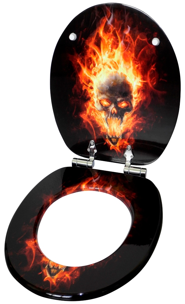 Sanilo WC-Sitz »Totenkopf in Flammen«, mit Absenkautomatik