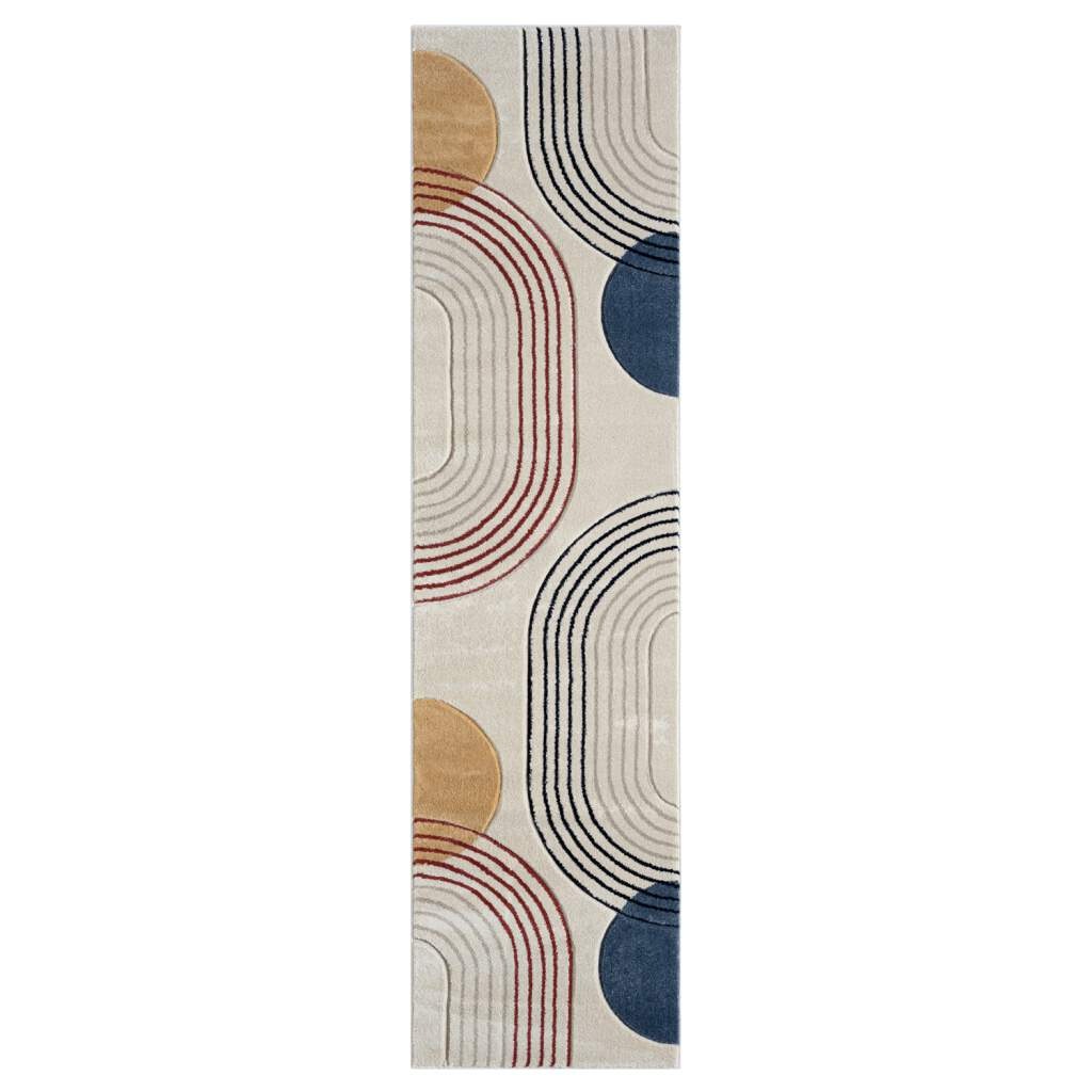 Carpet City Teppich »BONITO 7170«, rechteckig, 11 mm Höhe, Läufer, Flachflor, Hochtief-Muster/ 3D-Effekt, Geo-Muster, Wohnzimmer