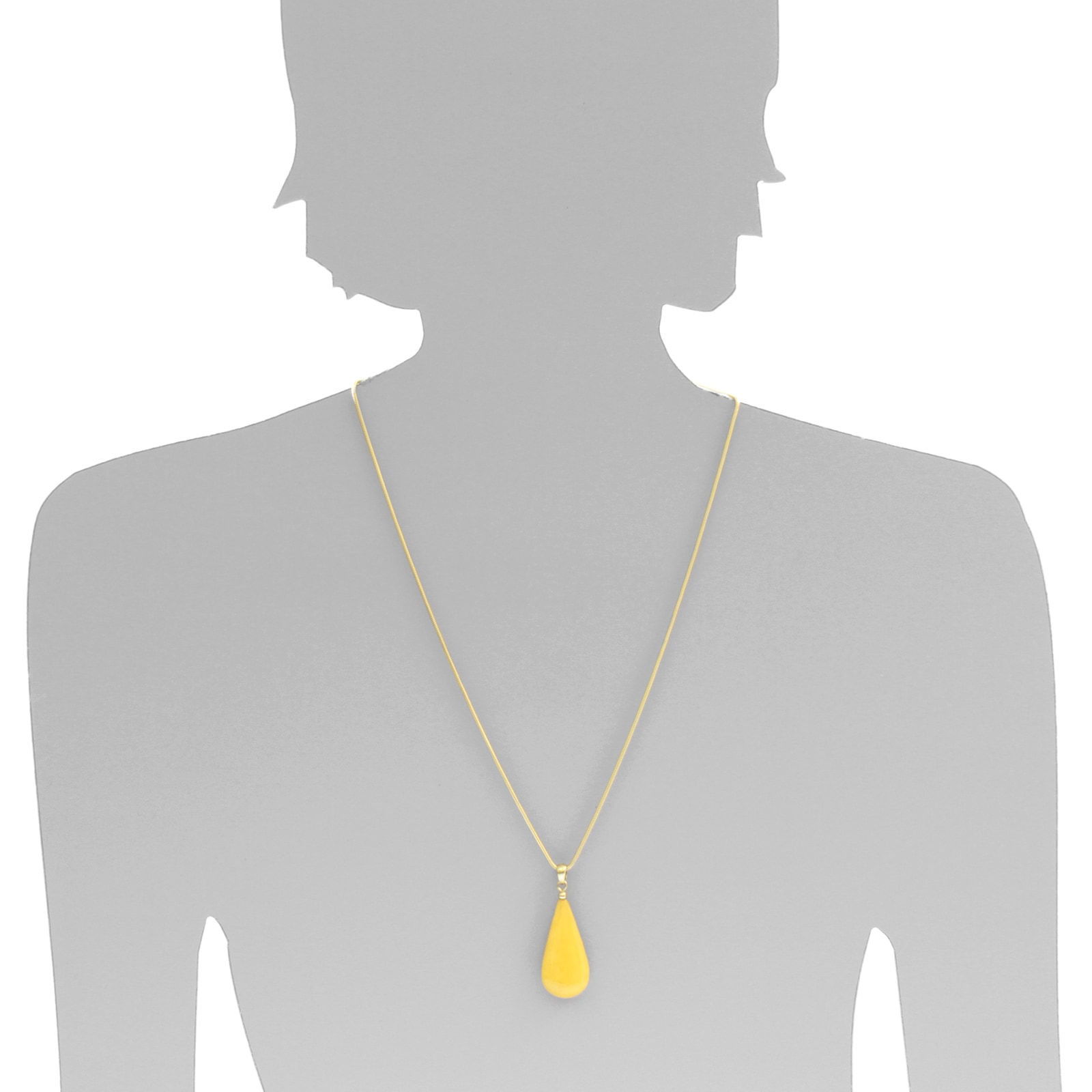 OSTSEE-SCHMUCK Kettenanhänger »- Tropfen ca. 38 mm lang - Gold 333/000 - Bernstein -,«
