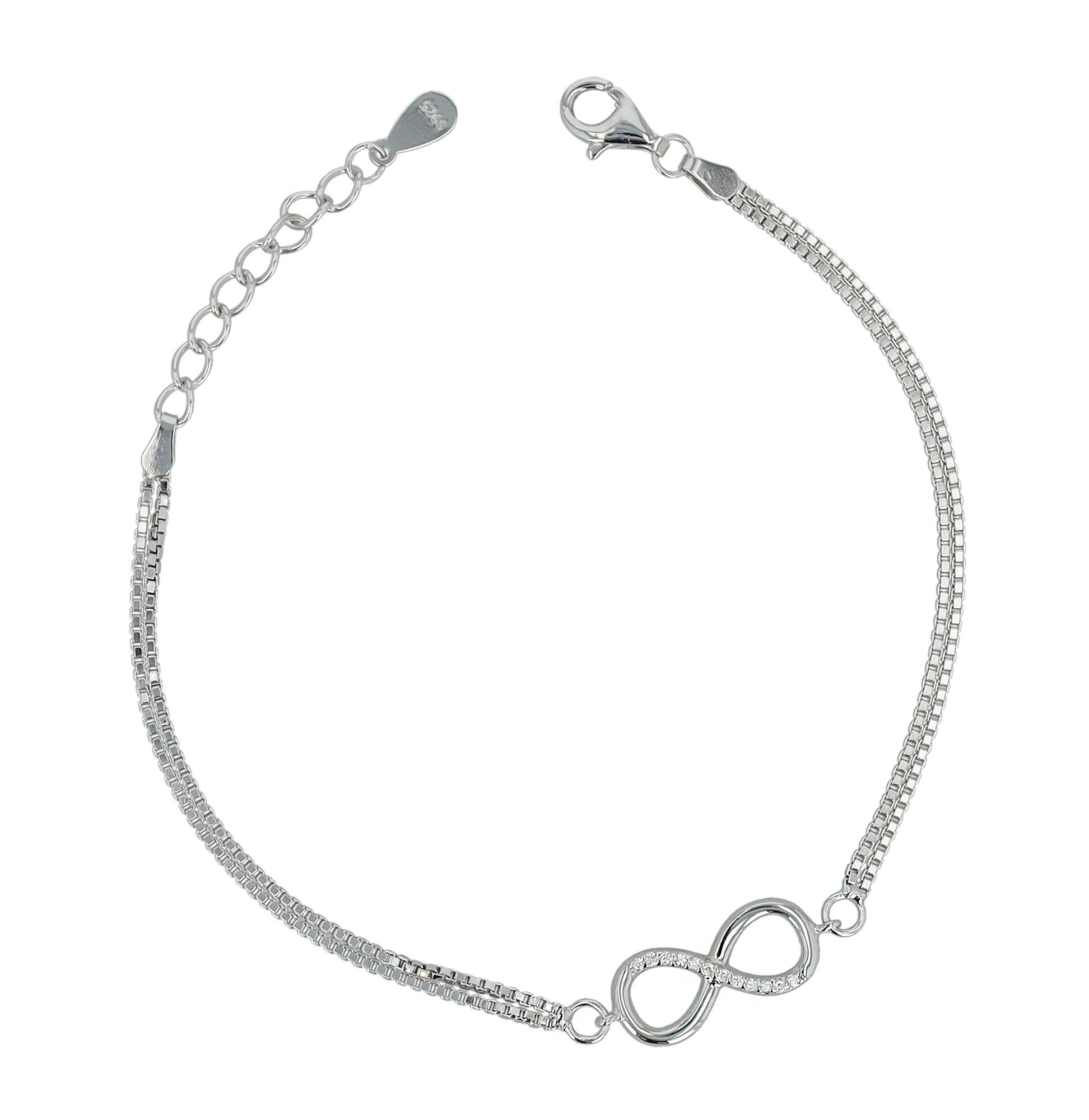 Adelia´s Armband »Damen Armband ¿ Unendlichkeitszeichen aus 925 Silber mit Zirkonia 17+3 cm«
