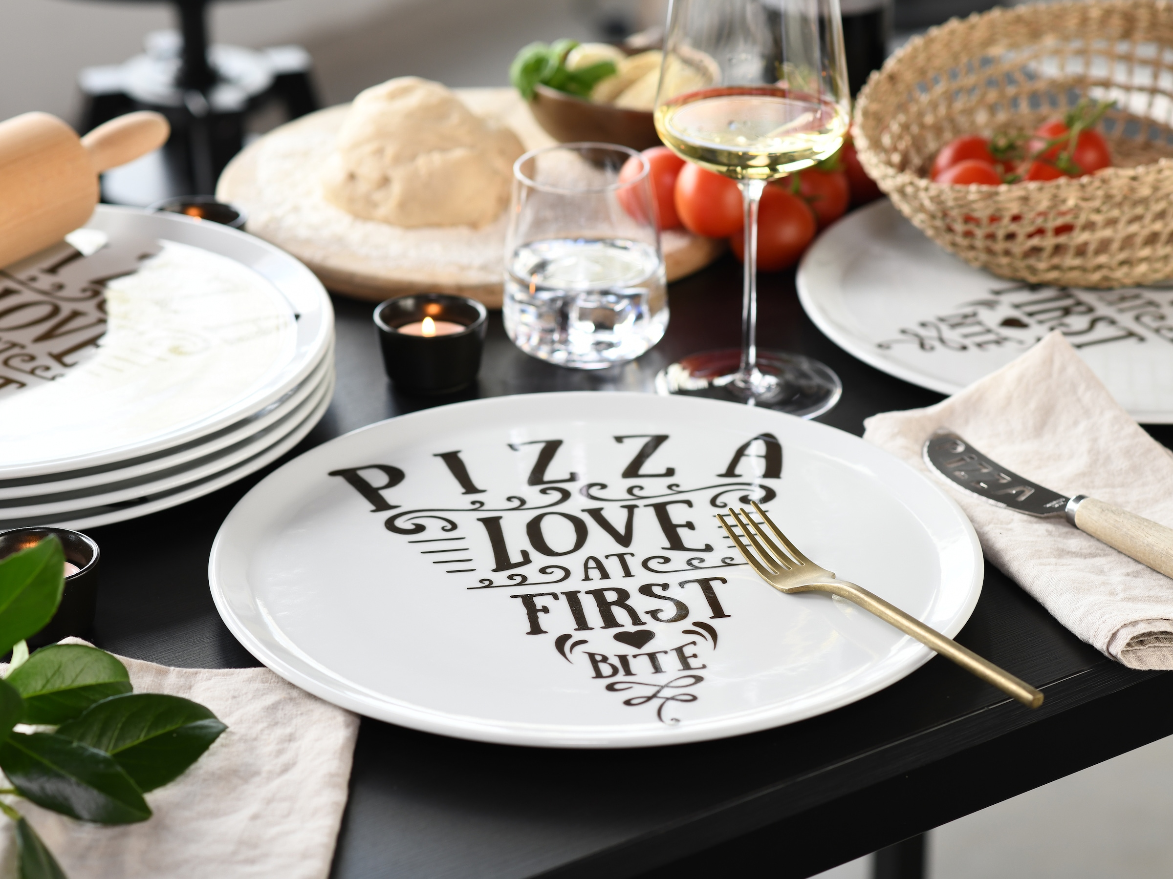 CreaTable Pizzateller »Europa In Love, Pizzateller 33 cm 6-tlg« Europäische Qualität