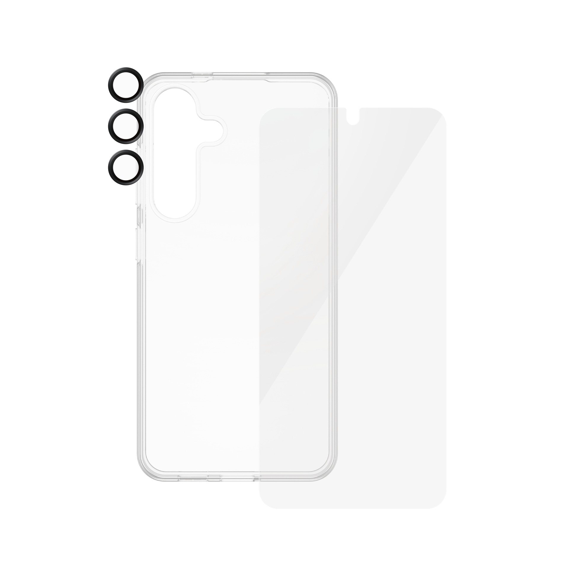 SAFE by PanzerGlass Displayschutzglas »3-in-1 Bundle Set Screen Protector, Case und Camera Lens Protector«, für Samsung Galaxy S24, Displayschutzfolie, Backcover, Lens Cover, Rundumschutz