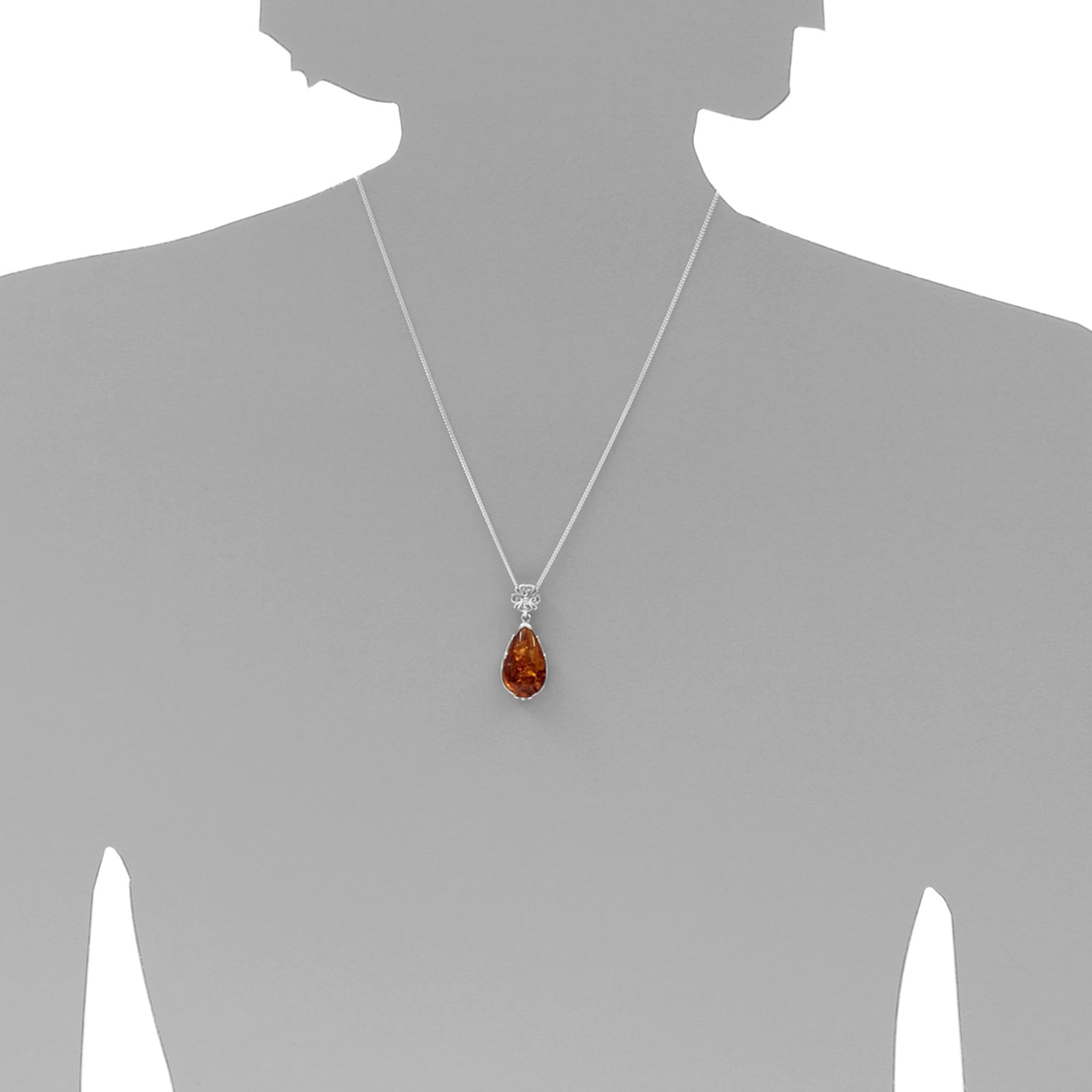 OSTSEE-SCHMUCK Kette mit Anhänger »- Vanessa - Silber 925/000 - Bernstein«