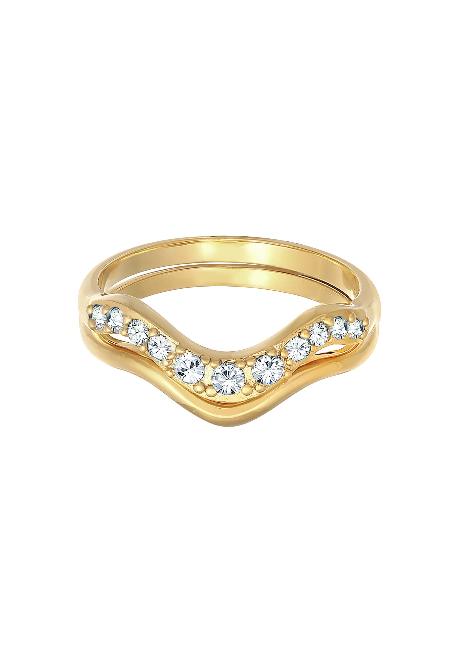 Elli Ring-Set »Ring Stapelringe Swing (2-tlg.) 925 Silber, mit Kristallen von Swarovski®«
