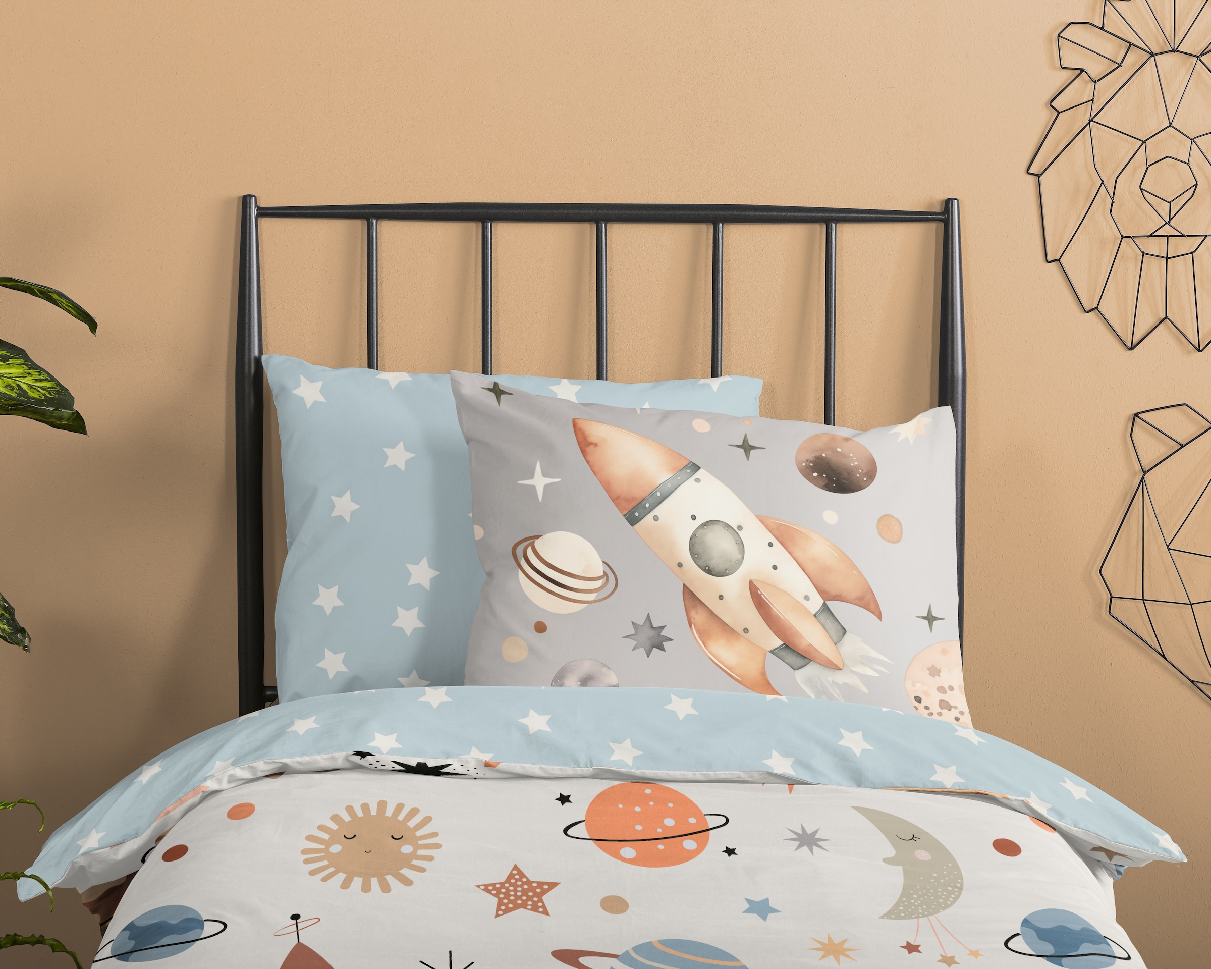 good morning Babybettwäsche »Eclips«, Baumwolle, Renforcé, 2 Teilig, Wendeoptik, Kind, Baby, Junge