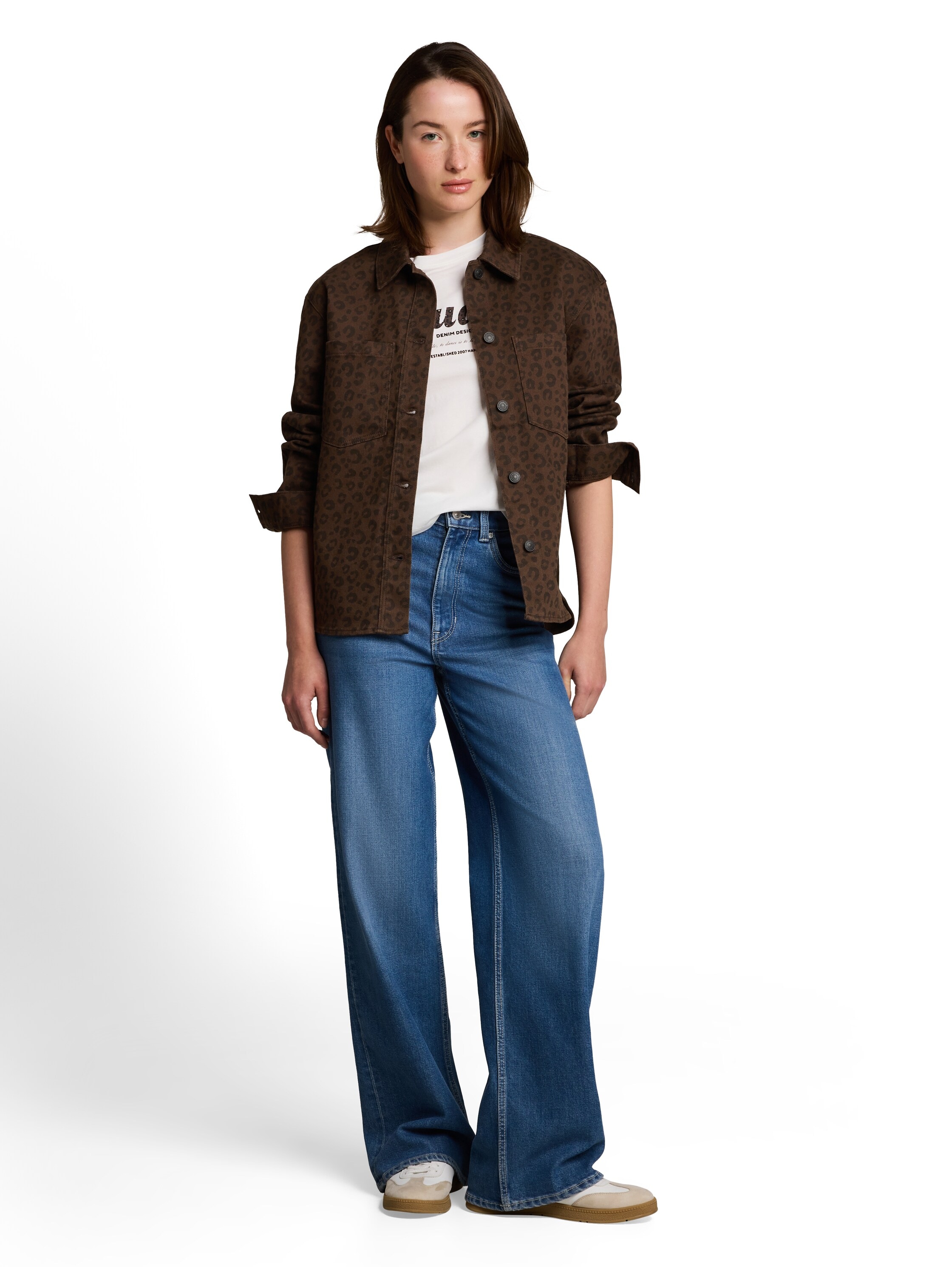 TOM TAILOR Denim Langarmbluse mit Animal-Print