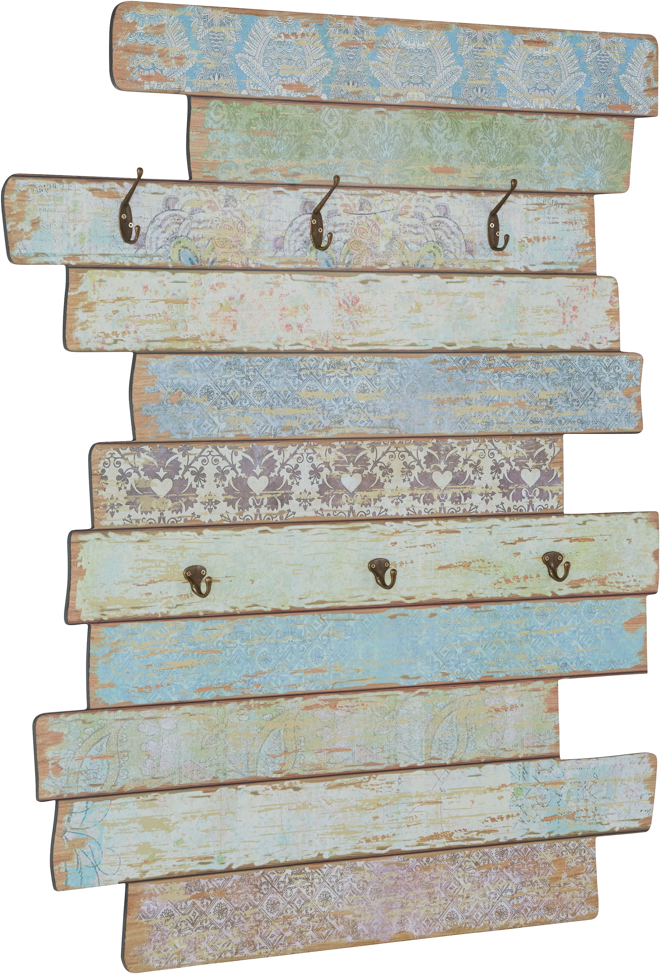 Garderobenleiste »Emma«, Garderobe mit Kleiderhaken, Pastell-Farben, Shabby Look