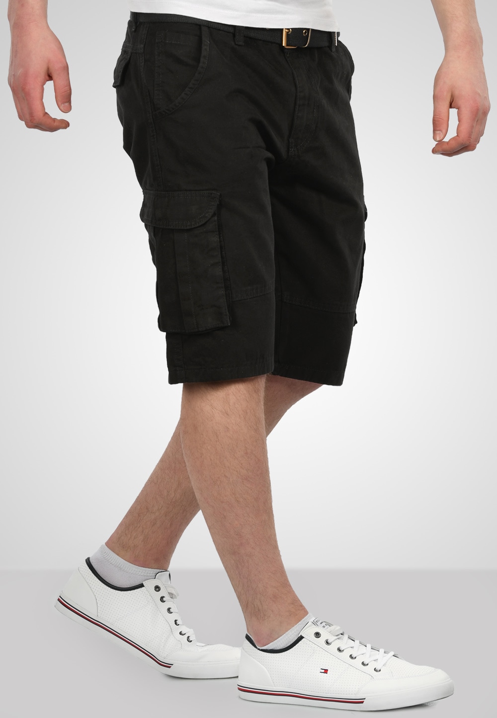 Alessandro Salvarini Cargoshorts »A. Salvarini Herren Designer Cargo Shorts Cargoshorts kurze Hose Gürtel AS037«