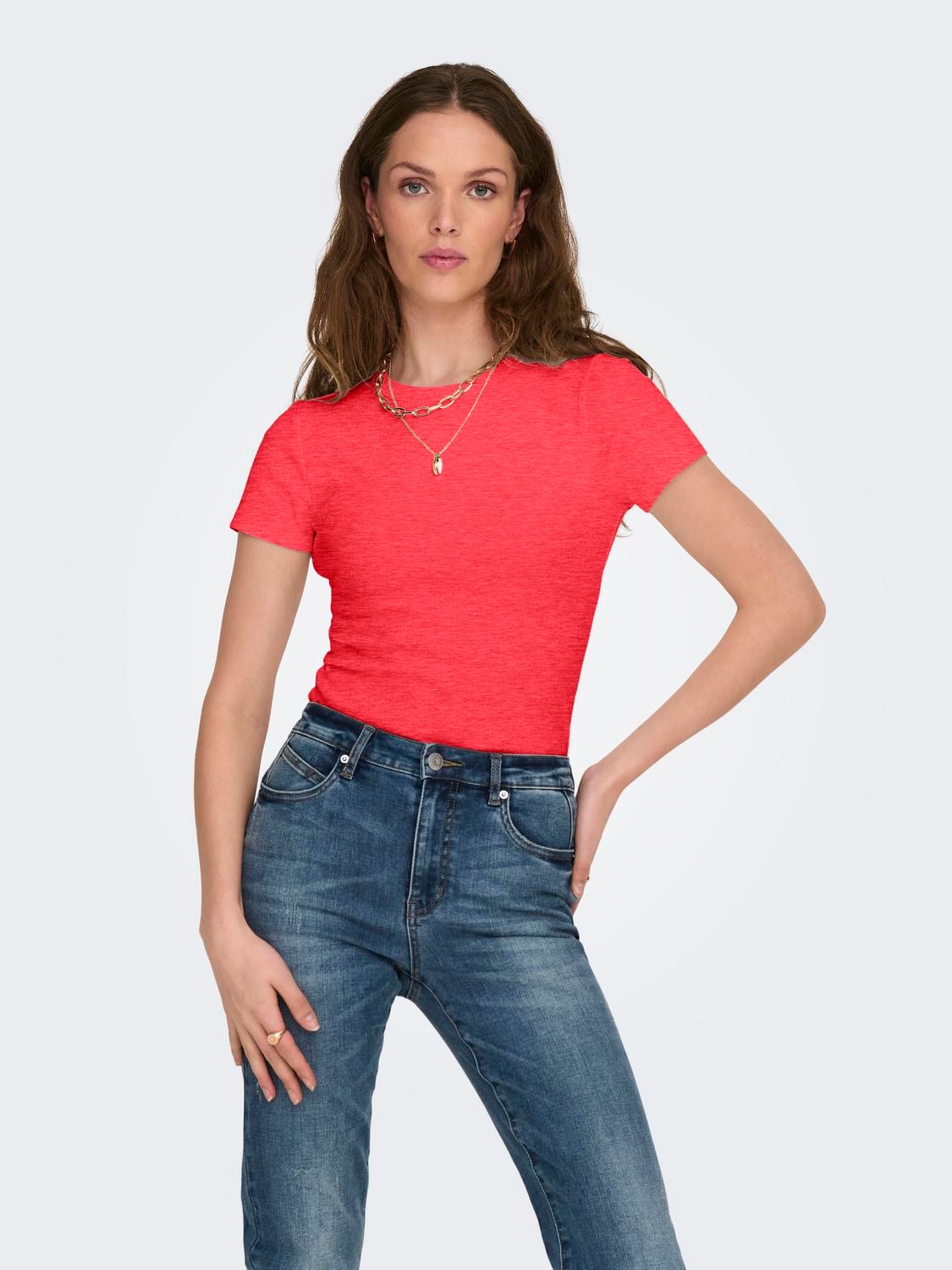 ONLY Kurzarmshirt »ONLEASY S/S TOP CS JRS 2 PACK« Packung, 2 Baumwollmischung, regular fit, Rundhals