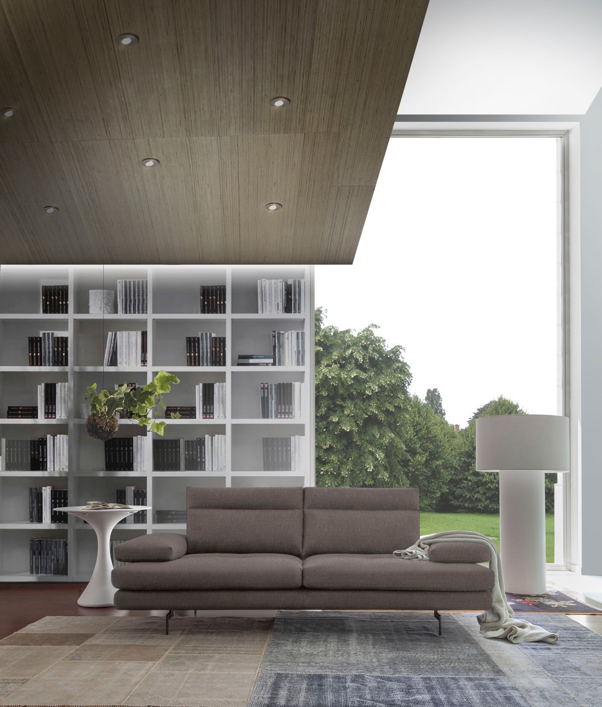 CALIA ITALIA 3,5-Sitzer »Toby Wing, 228 cm breit, italienisches Designsofa, Megasofa« inkl. Sitztiefenverstellung und Armteilfunktion, Füße in Schwarz matt