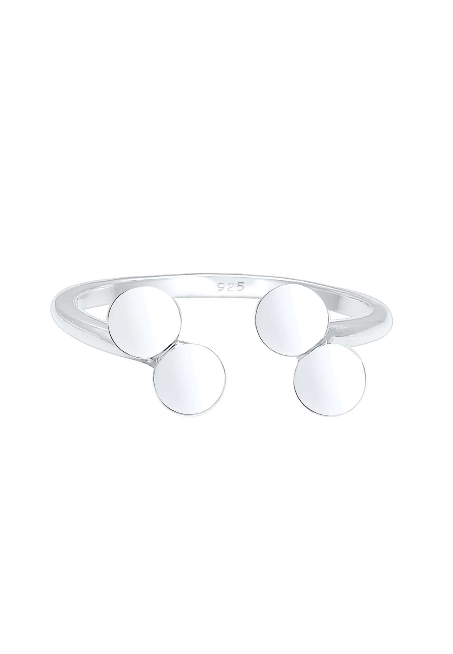 Elli Silberring »Ring Kreis PLättchen Look Offen Verstellbar 925 Sterling Silber«
