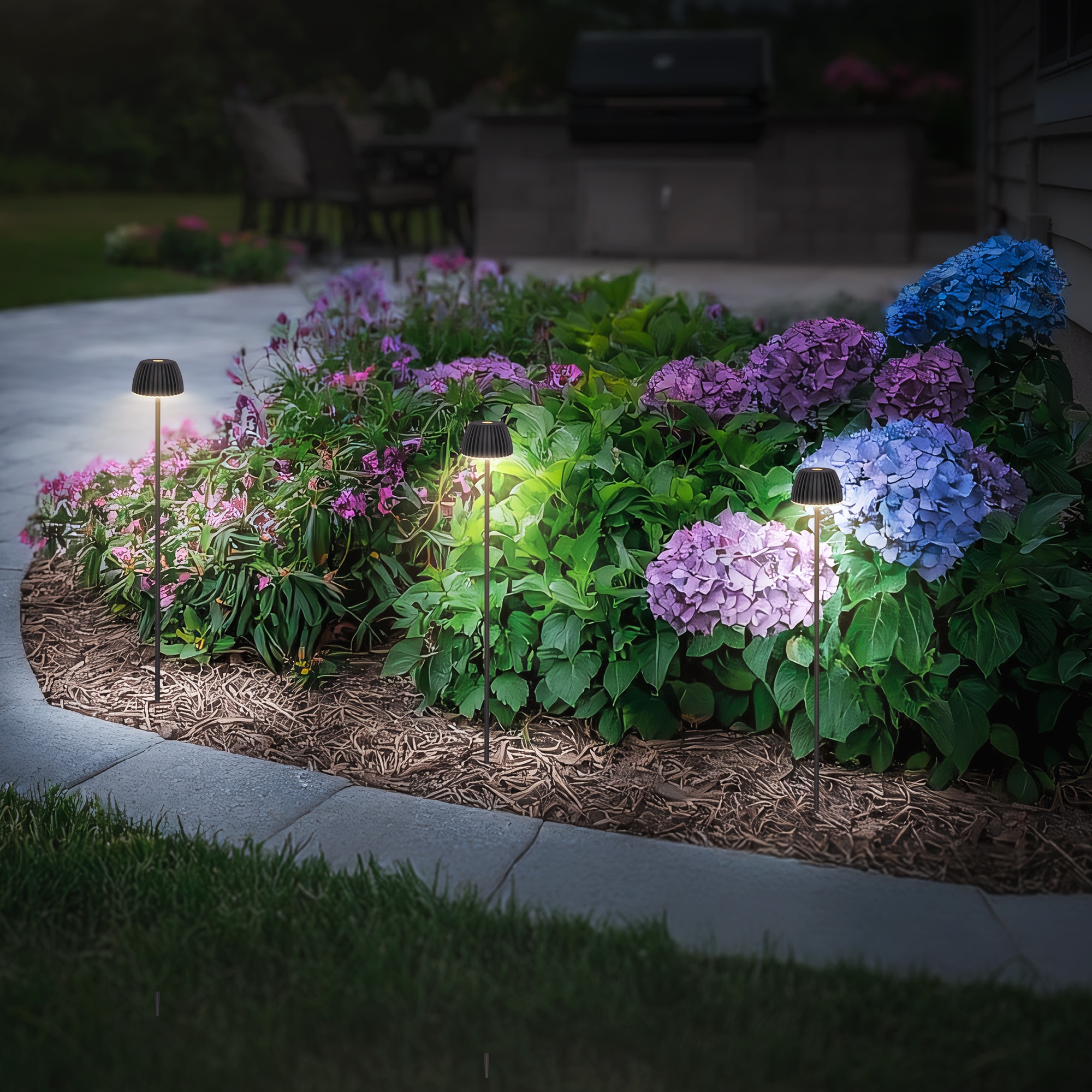 Briloner Leuchten LED Außen-Tischleuchte »RIFFLE« LED-Modul 1 Stk. Warmweiß 6x78,5 cm, 2er-Set, Akku tauschbar, Outdoor, Balkon, Terrasse