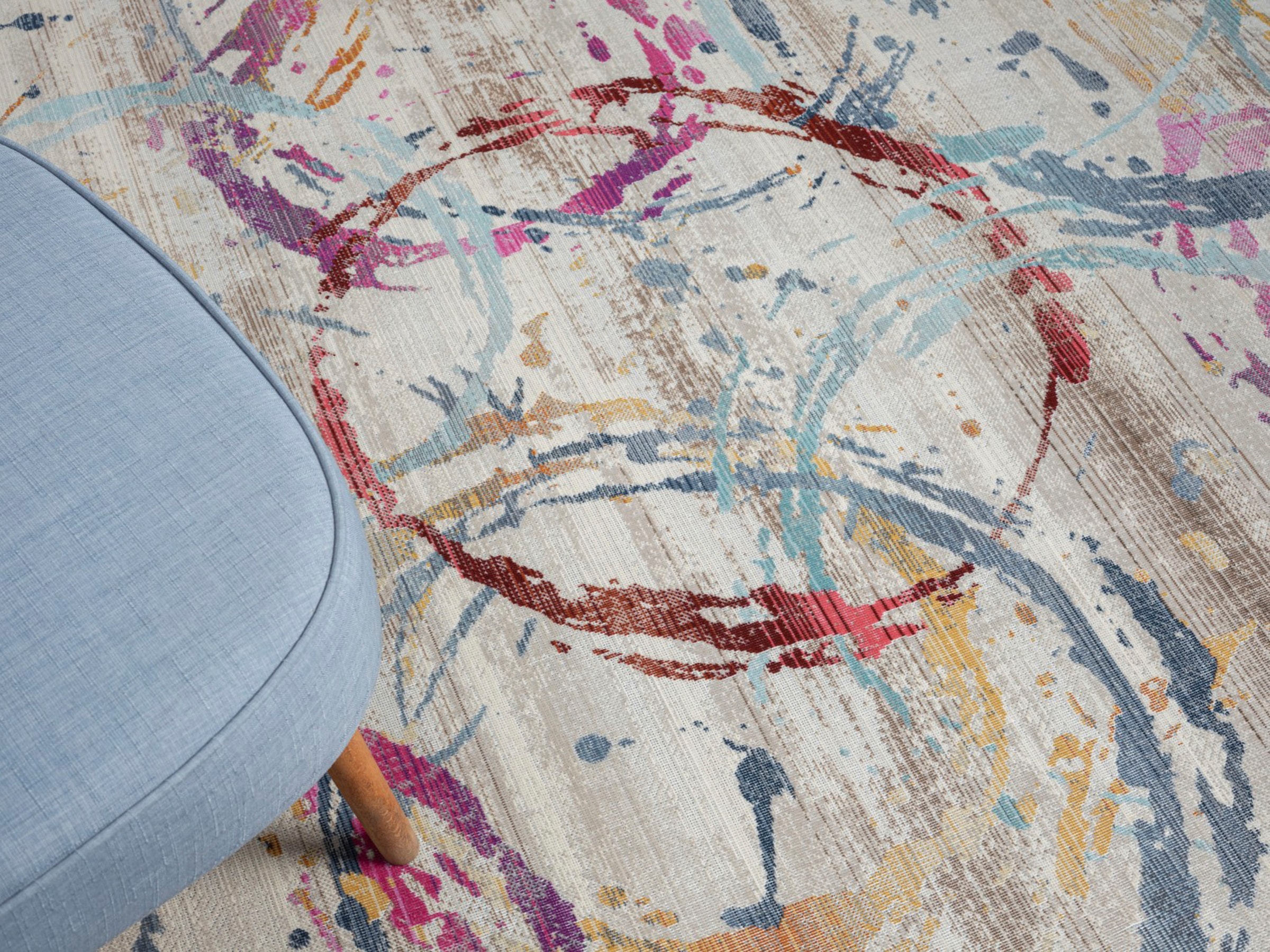 Myflair Möbel & Accessoires Teppich »Aurora 5« rechteckig 2 mm Höhe Flachgewebe, im modernem Used Look, superflach, weich durch Microfaser