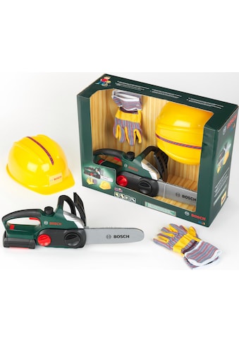 Spielwerkzeug »Bosch Kettensäge mit Helm und Handschuhe«, (Set)