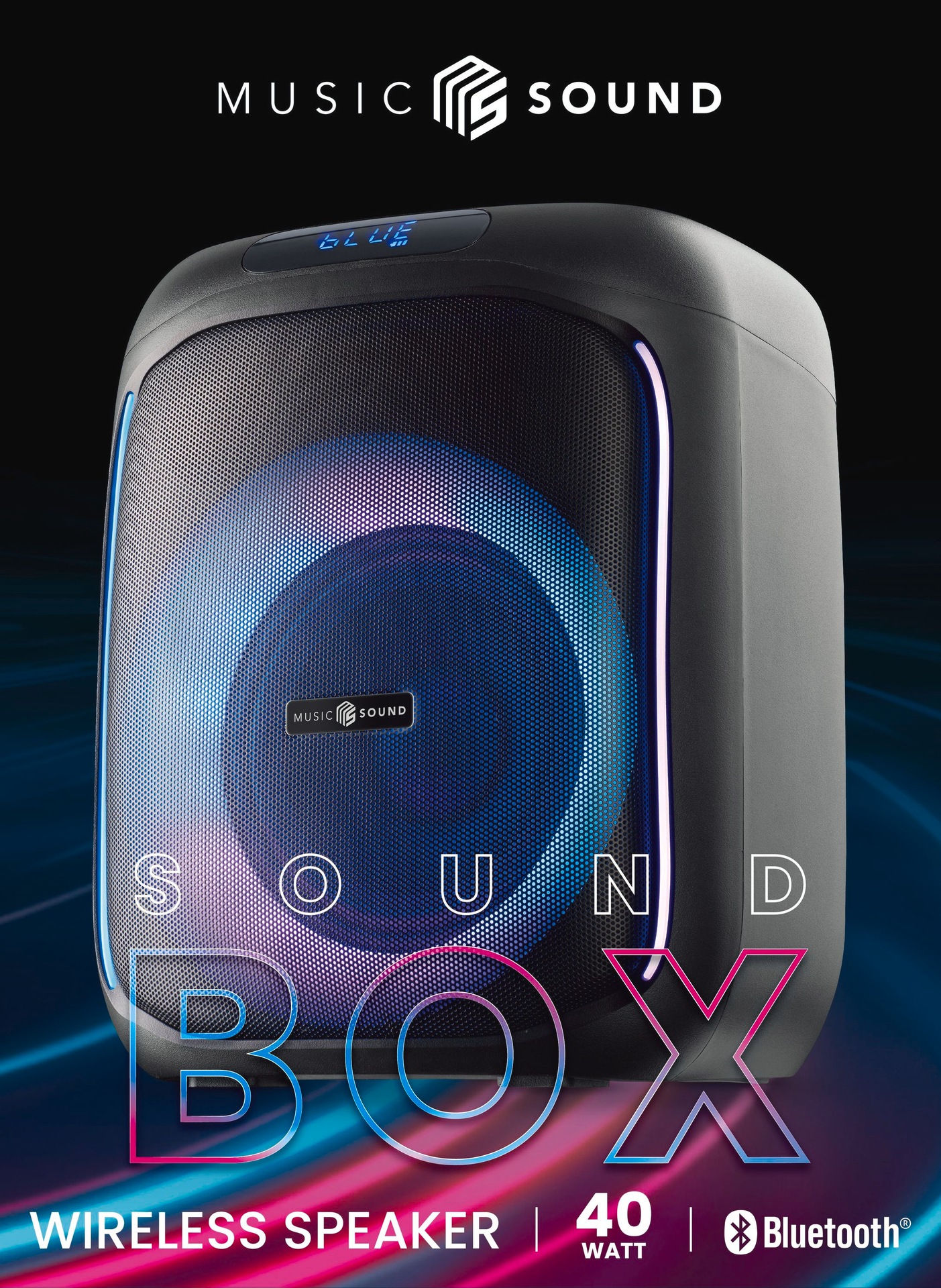 Cellularline Party-Lautsprecher »Music & Sound Bluetooth Sound Box« (Bluetooth 40 W) in schwarz