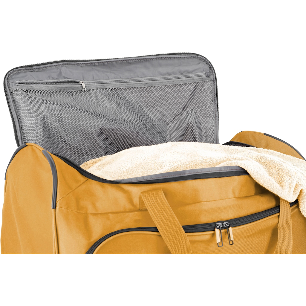 travelite Reisetasche »Basics Fresh, 71 cm, gelb«, Duffle Bag Reisegepäck Reisebag mit Trolleyfunktion
