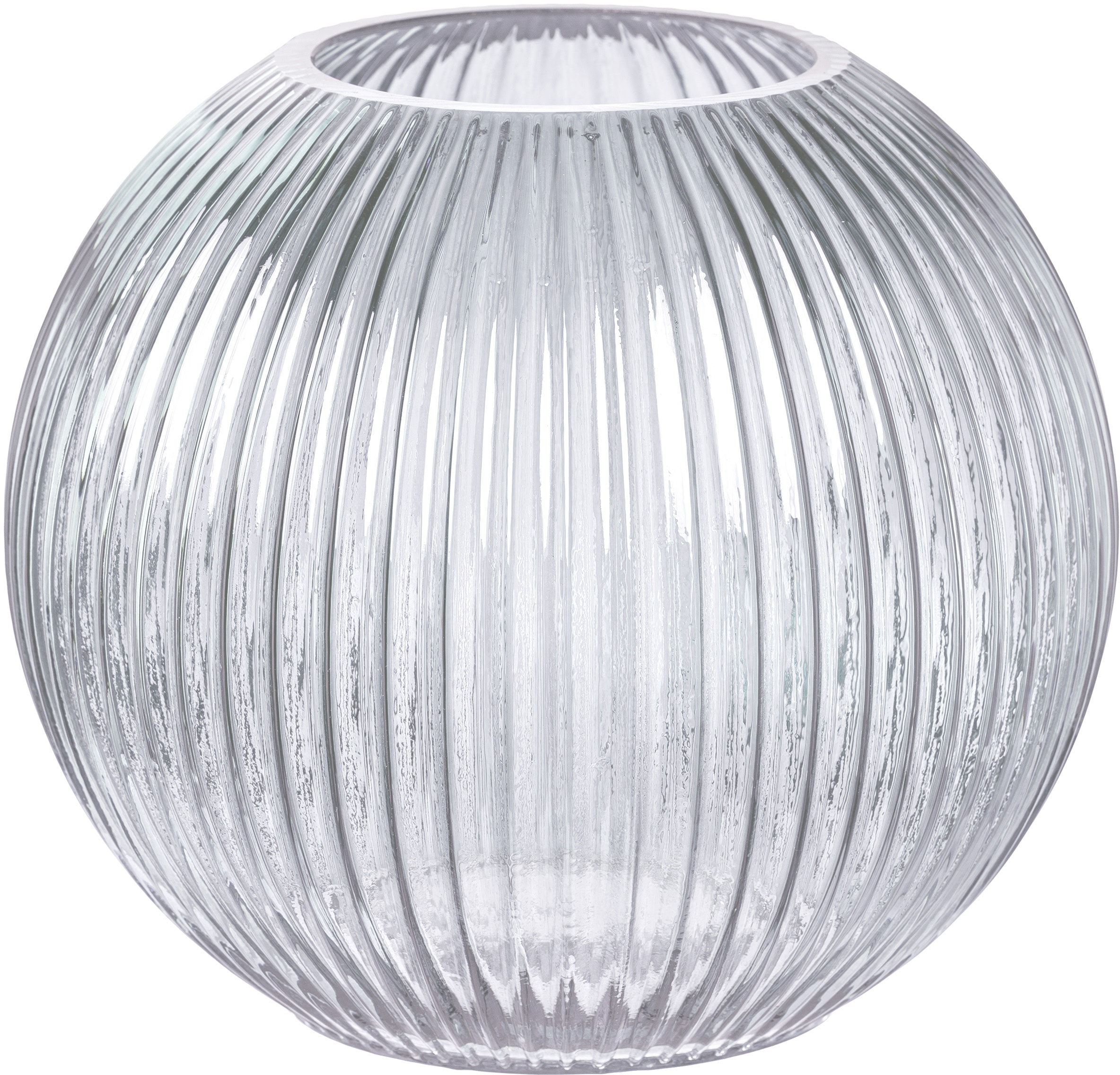 Kugelvase »Ludo«, (1 St.), Dekovase, aus Glas, geriffelte Oberfläche, Höhe ca. 17 cm,...