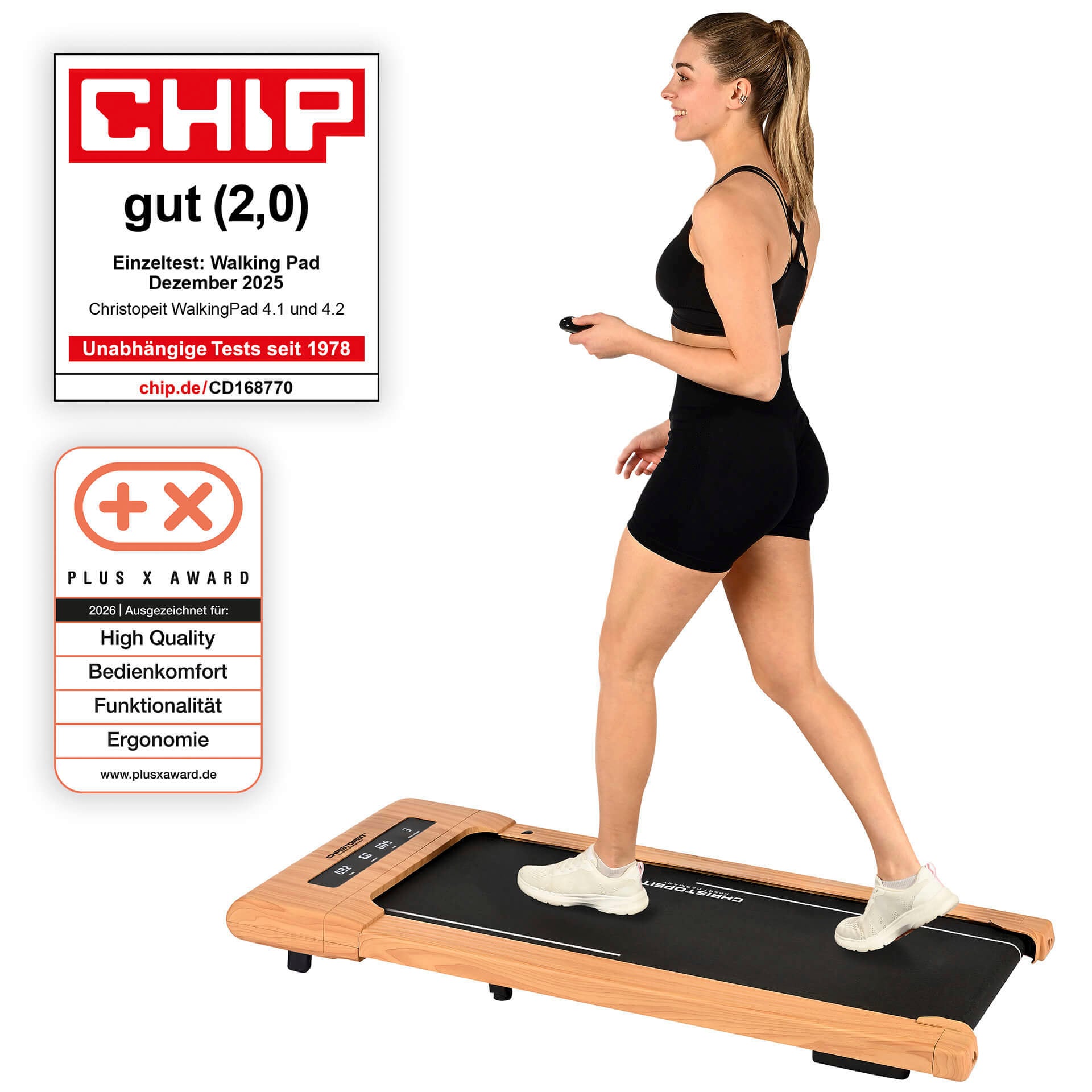 Christopeit Sport® Laufband »Walking Pad 4.2 Holzoptik« bis max. 6 km/h, 120 kg max. Benutzergewicht