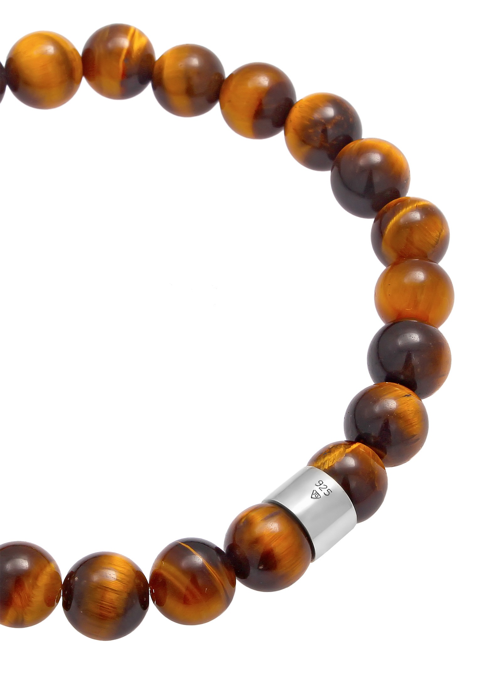 Kuzzoi Armkette »Armband Herren Tigerauge Kompass Beads 925er Silber«