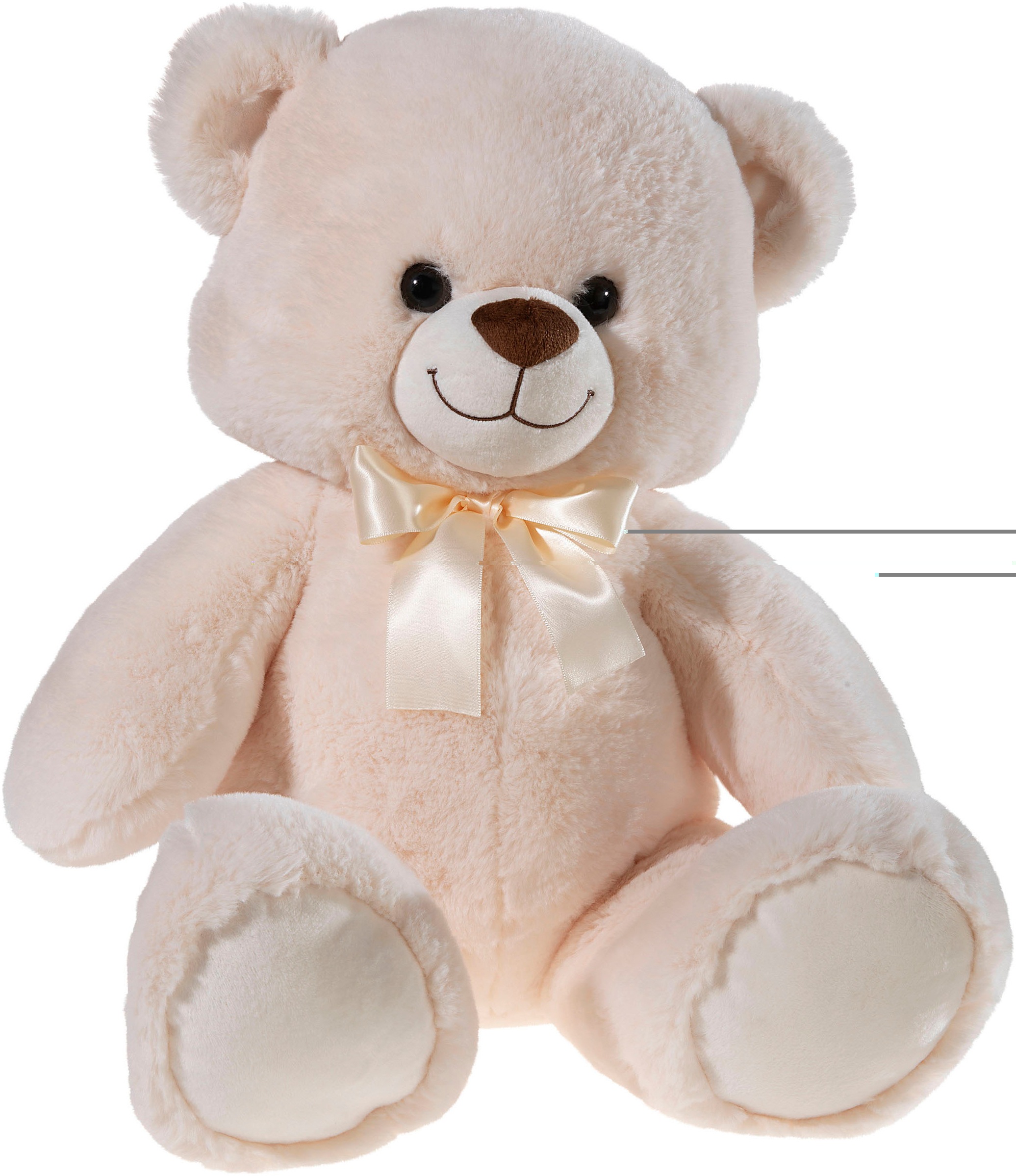 Heunec Kuscheltier »Bär mit Schleife creme, 55 cm« enthält recyceltes Material in beige