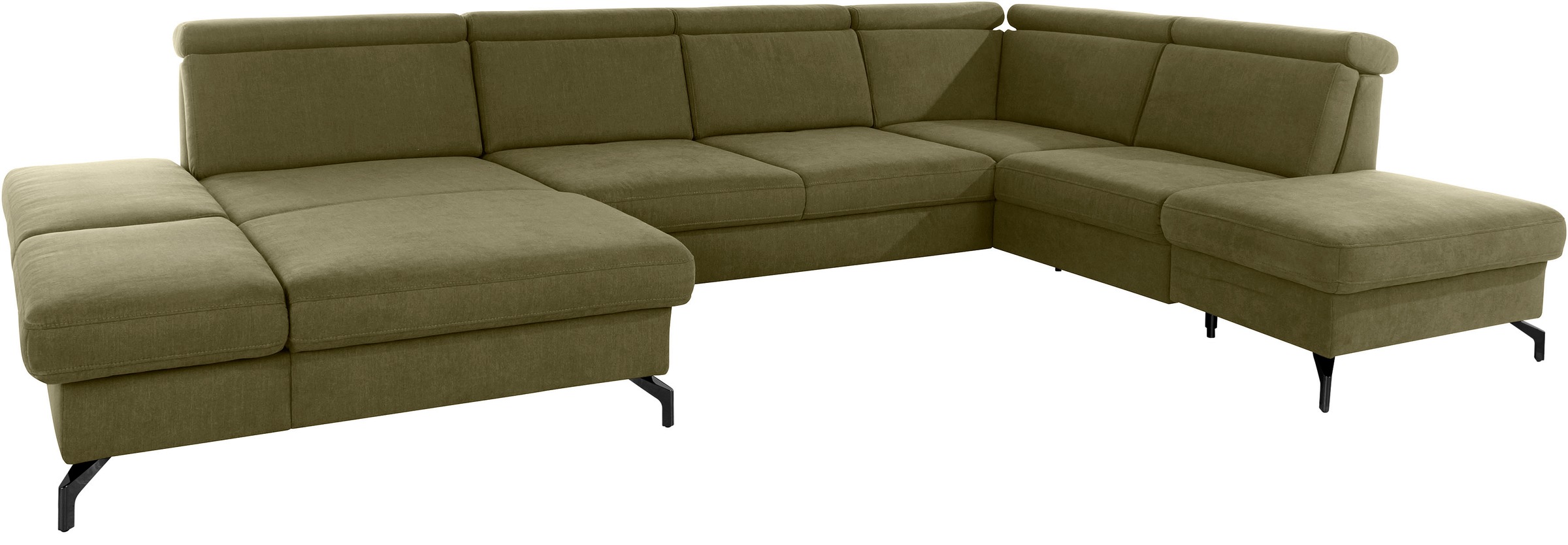 sit&more Wohnlandschaft »Brisbane U-Form«, Fußhöhe 12 cm, inklusive Sitztiefen-, Armteil- und Kopfteilverstellung