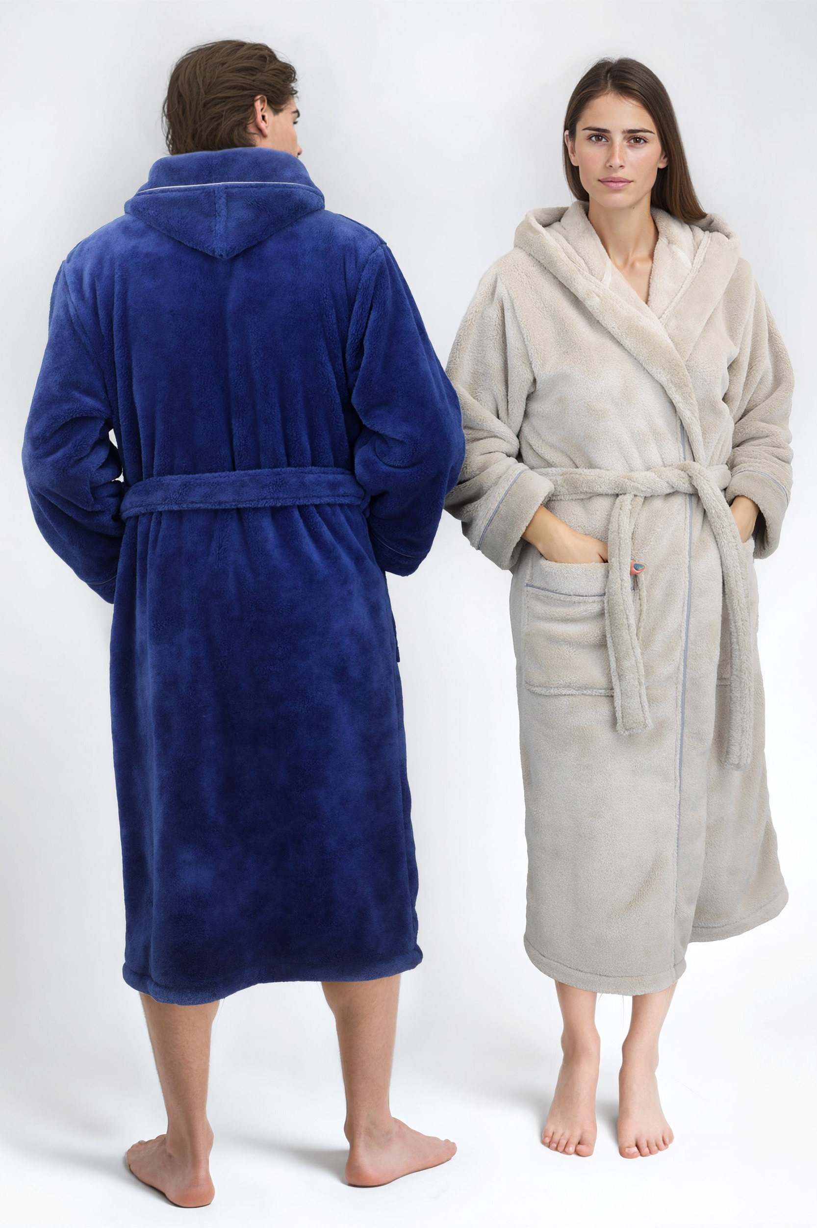 my home Unisex-Bademantel »Lillou, ideal für Sauna & Spa, Hotelbademantel, Morgenmantel« 1 Stk. kuschelig weicher Fleece, plüsch, für Damen und Herren, XS-3XL