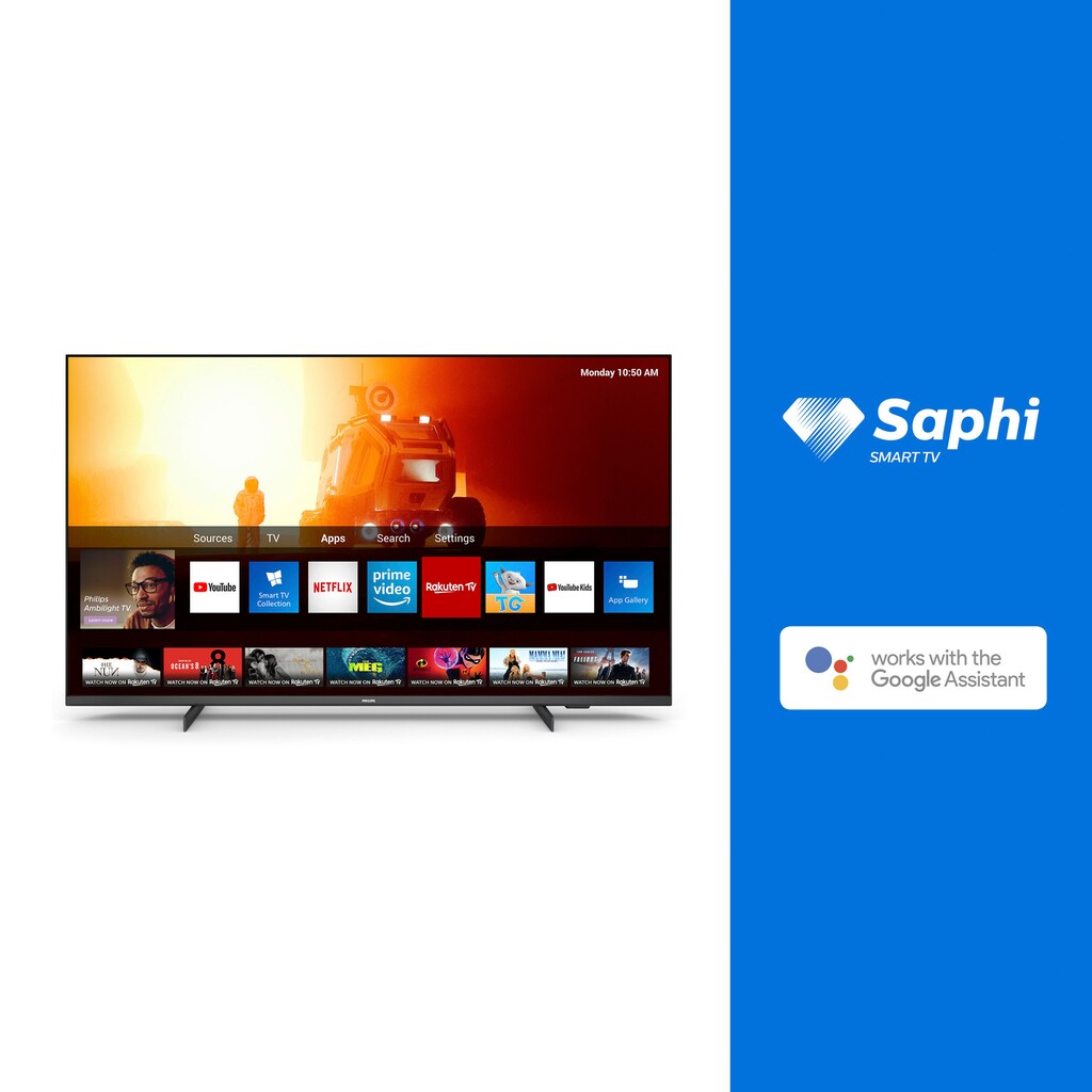 Philips LED-Fernseher »65PUS7506/12«, 164 cm/65 Zoll, 4K Ultra HD, Smart-TV, HDR10+ kompatibel, 60 Hz, Dolby Vision & Atmos, Smart TV, Triple Tuner