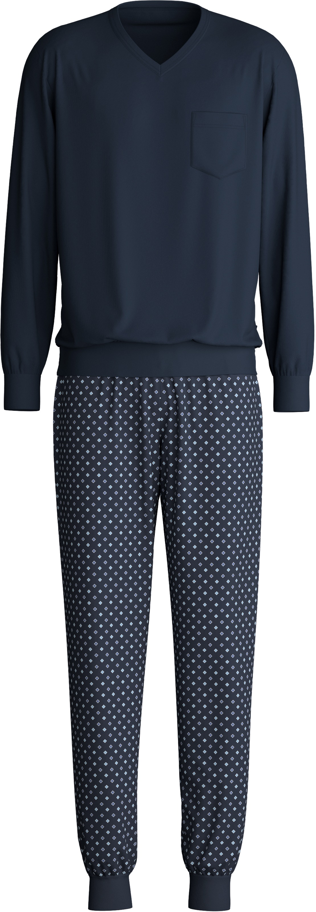 CALIDA Schlafanzug »Relax Streamline«, (2 tlg.), mit V-Neck und Bündchen