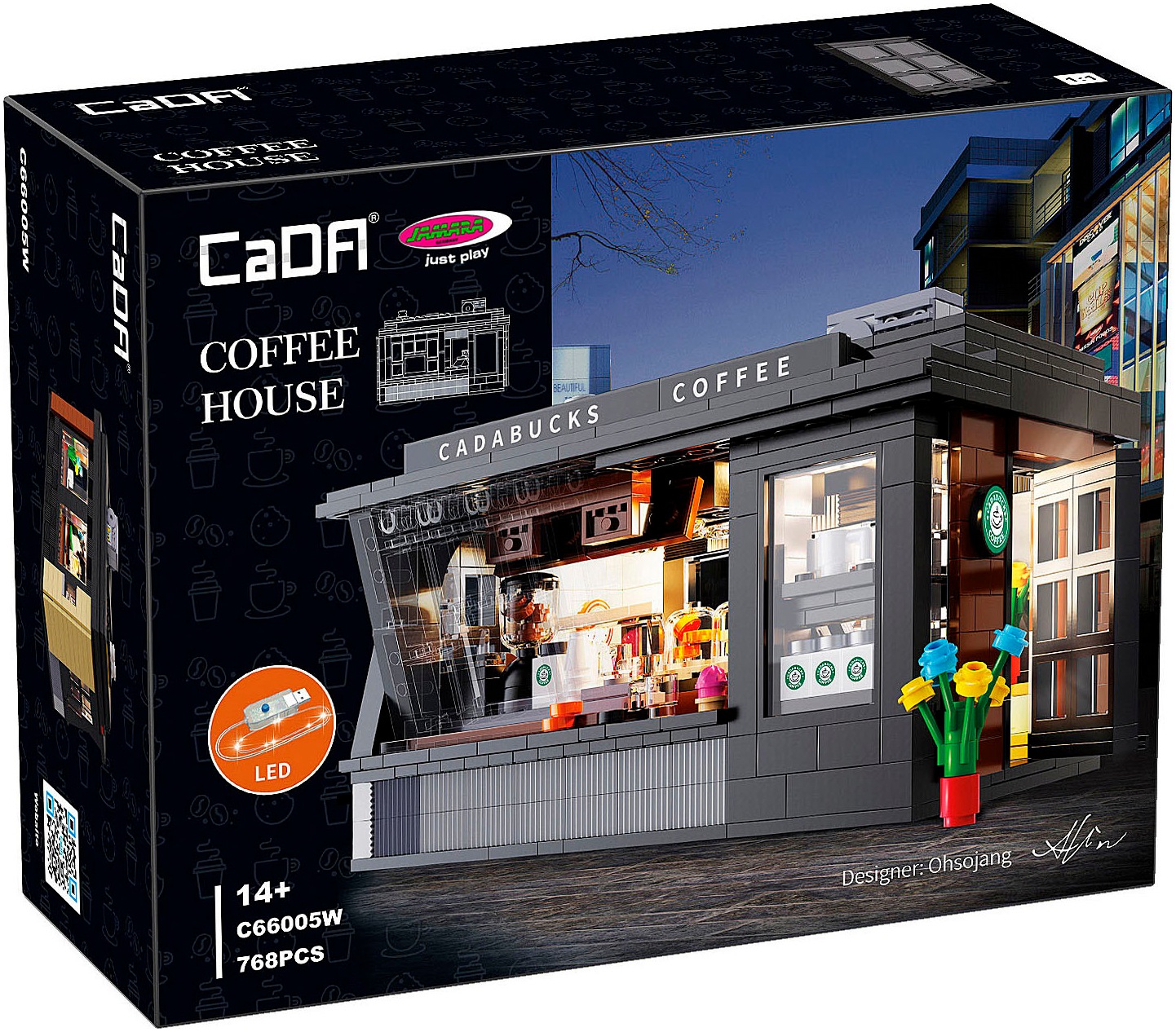 Jamara Konstruktions-Spielset »CaDA, Bricks, Coffee House (402884)« mit LED Licht