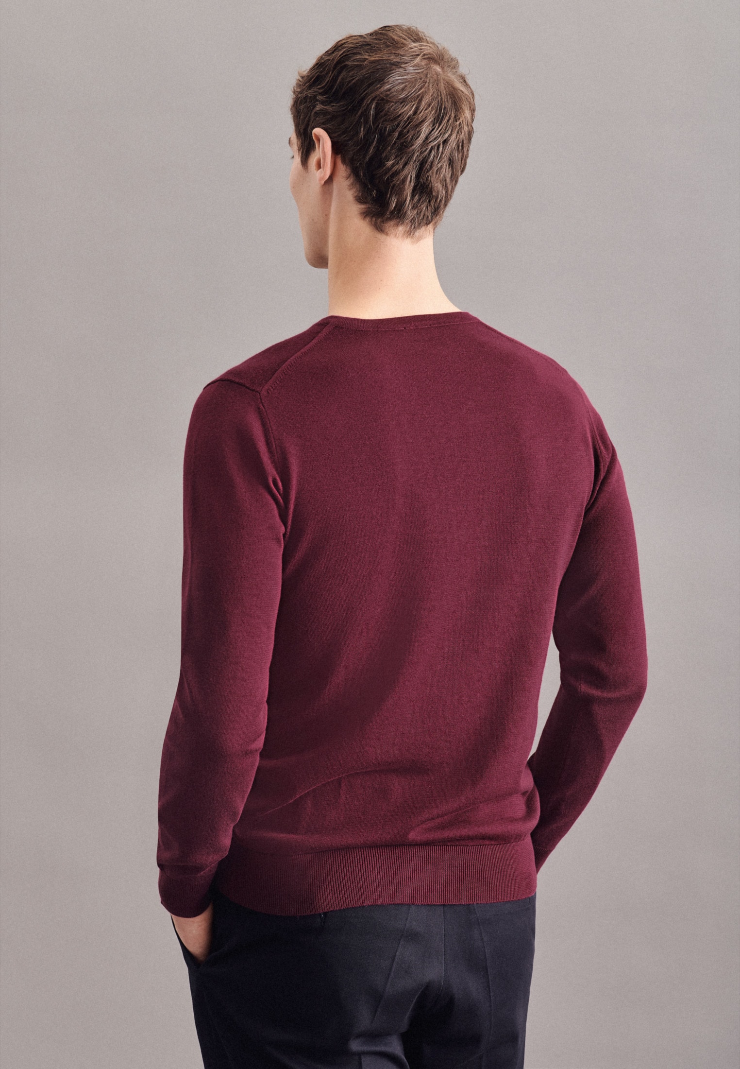 seidensticker Strickpullover »Schwarze Rose«, Langarm V-Neck Uni