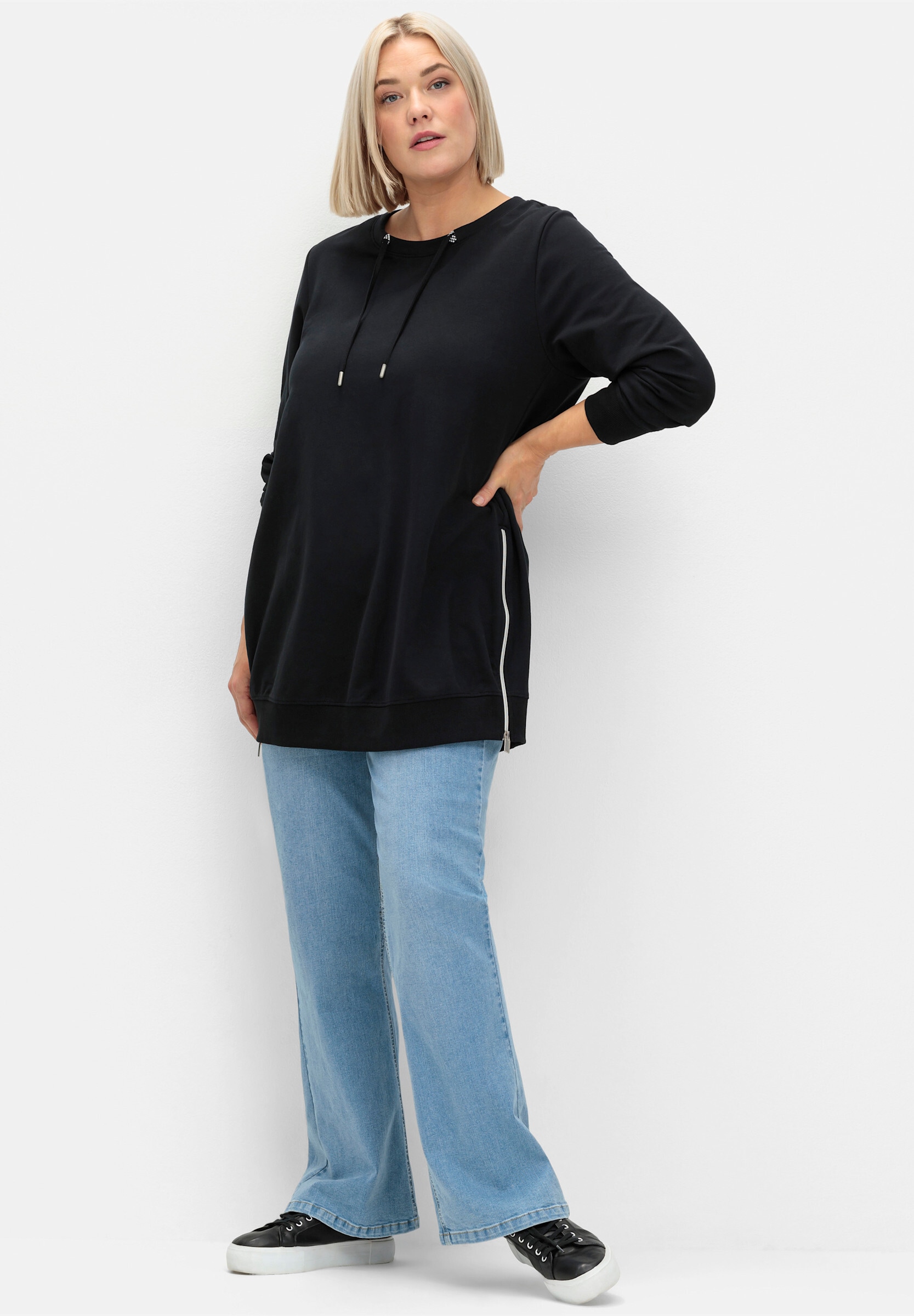 Sheego Bootcut-Jeans »Bootcut-Jeans Bootcut-Jeans mit High-Waist-Bund« im Curvy-Schnitt MANUELA