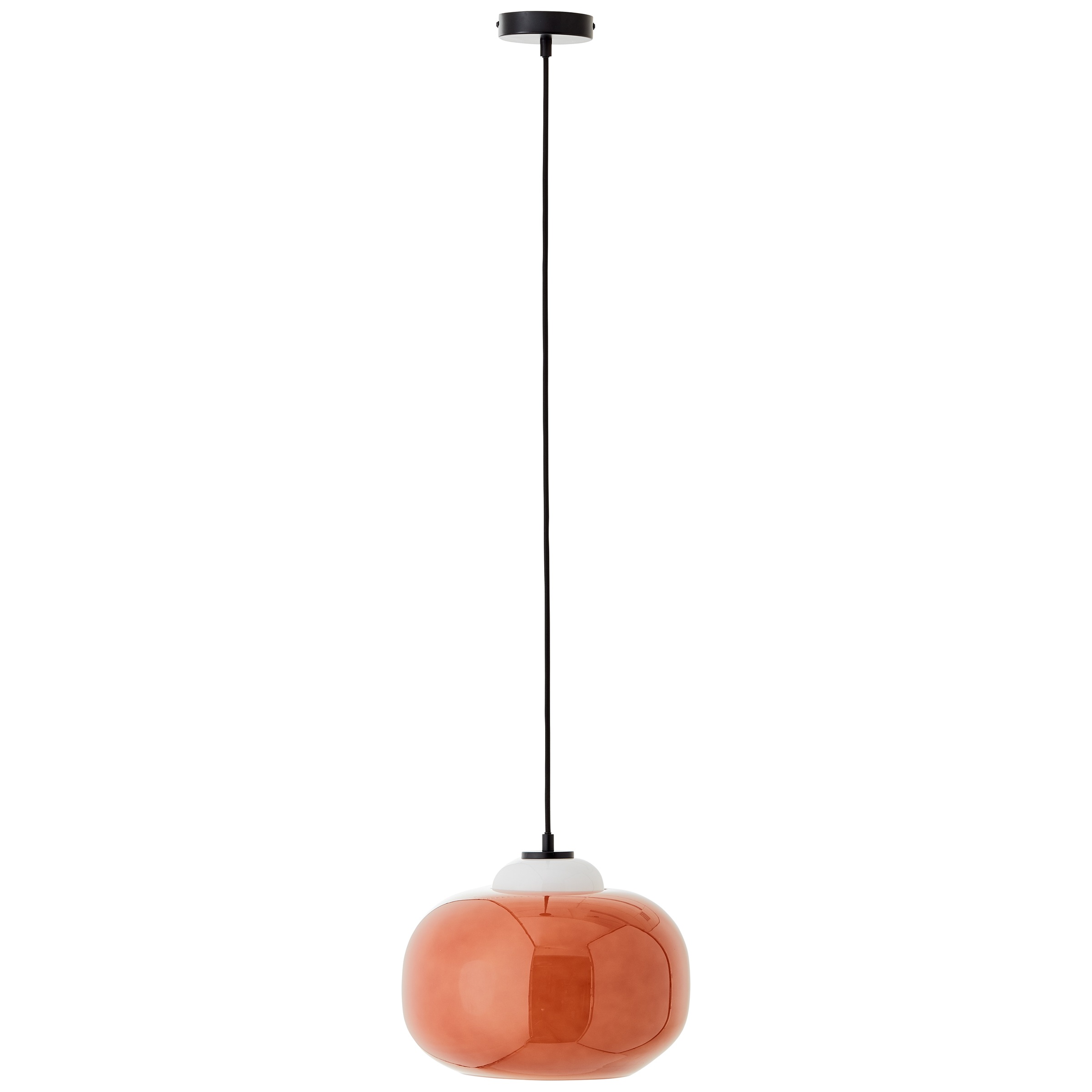 Brilliant Pendelleuchte »Blop«, 1 flammig-flammig, Höhe 128,5 cm, Ø 30 cm, E27, kürzbar, Glas/Metall, orange