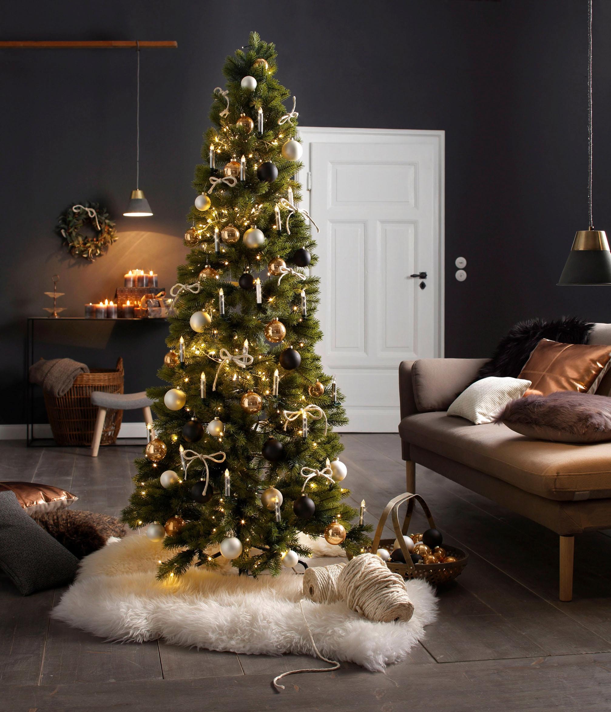 Creativ deco Künstlicher Weihnachtsbaum »Weihnachtsdeko aussen, künstlicher  Christbaum, Tannenbaum«, in schlanker Form bei OTTO