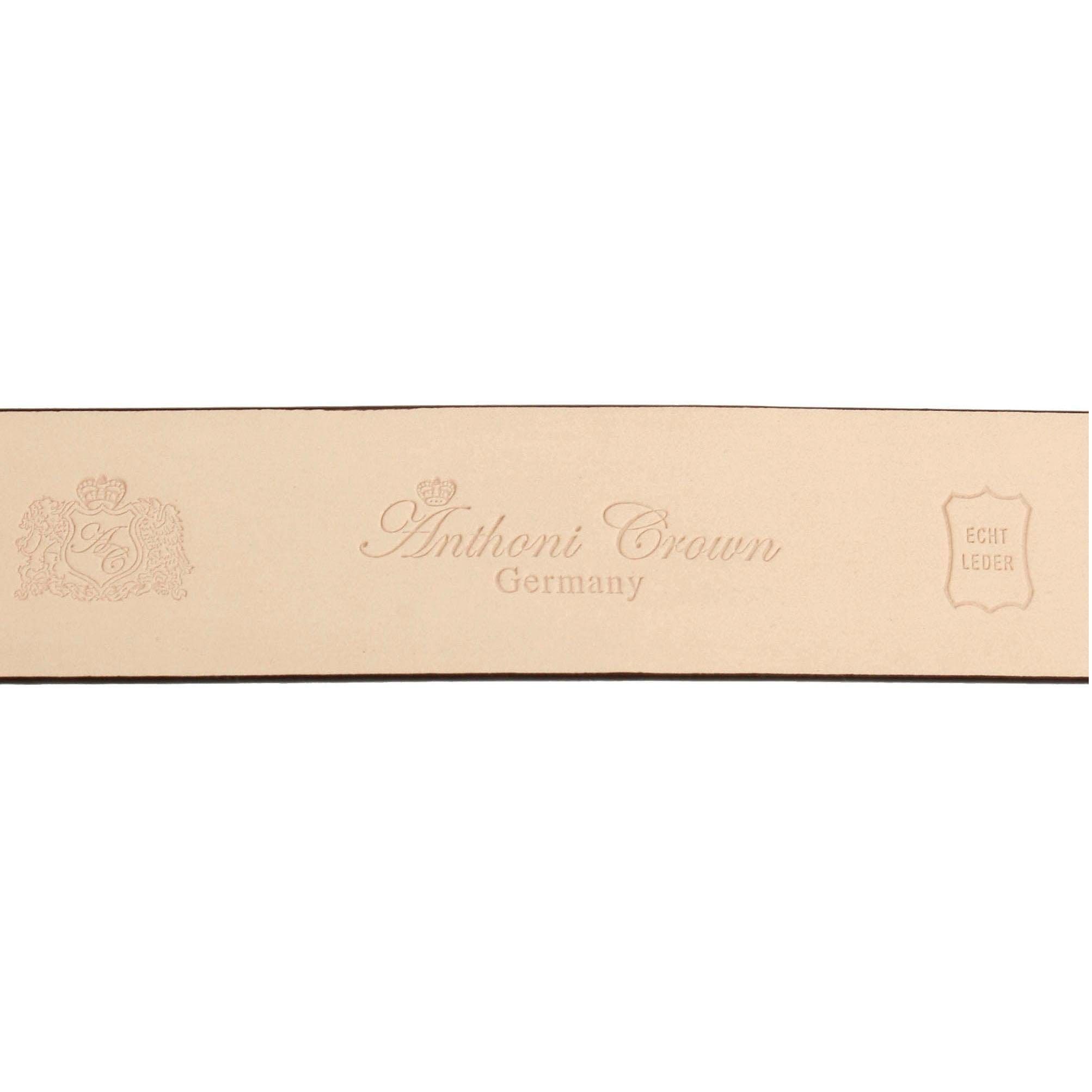 Anthoni Crown Ledergürtel mit runder, matter Gürtelschließe