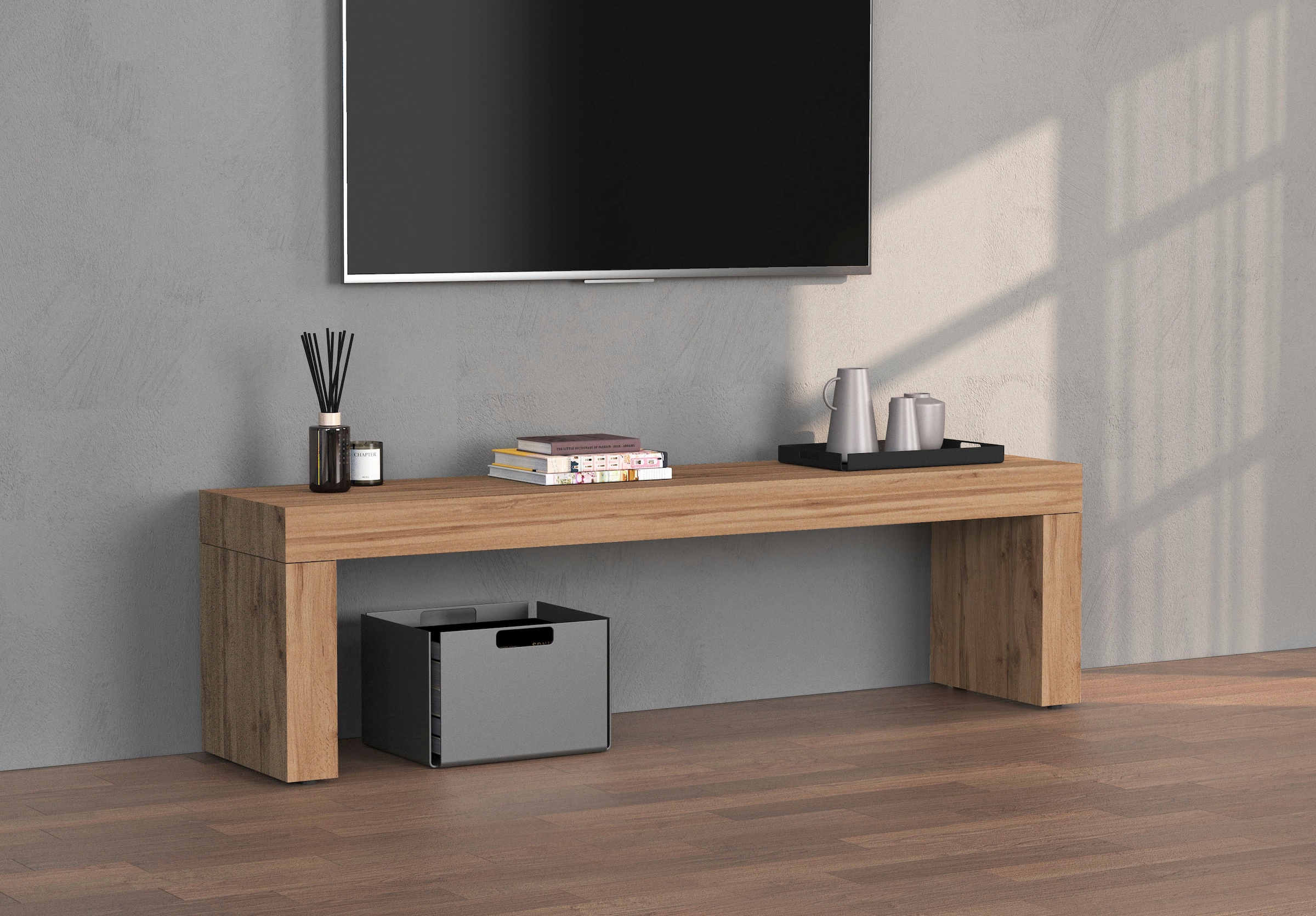 INOSIGN TV-Brücke »CHRONOS Breite 180 cm, mit eine 10 cm dicken stabilen folding Platte«, (1 St.), TV-Board, Medienbrücke, TV-Aufsatz 'Made in Italy'