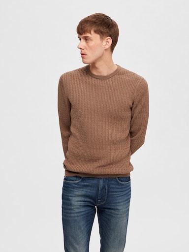 CABLE OTTO SELECTED NOOS« »SLHBERG Rundhalspullover HOMME NECK CREW bei
