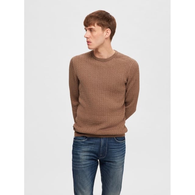 SELECTED HOMME Rundhalspullover »SLHBERG CABLE CREW NECK NOOS« bei OTTO
