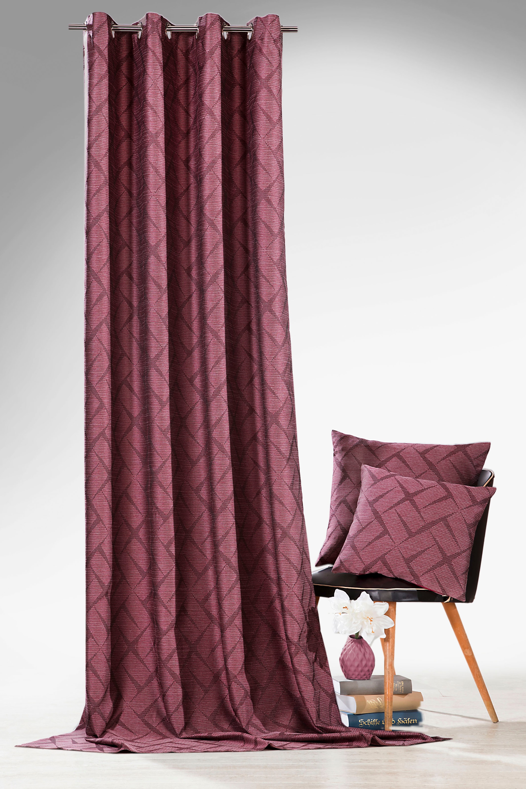 Weckbrodt Vorhang »Jasper«, (1 St.), Jacquard, Ösen, toller 3D-Effekt, blickdicht, Gardine, Store