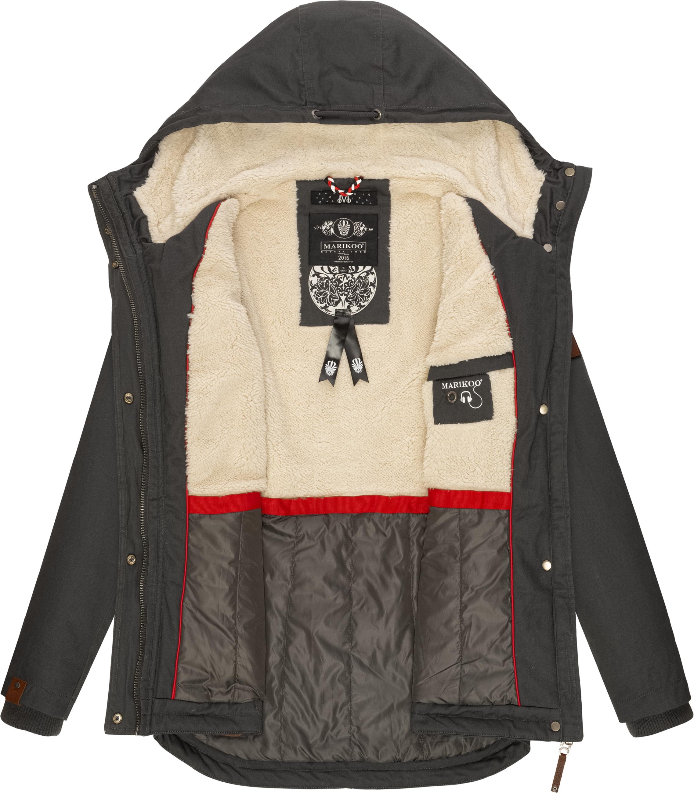 Marikoo Winterjacke »Winterjacke Bikoo«, mit Kapuze, sportliche Damen Outdoor Baumwolljacke mit Kapuze