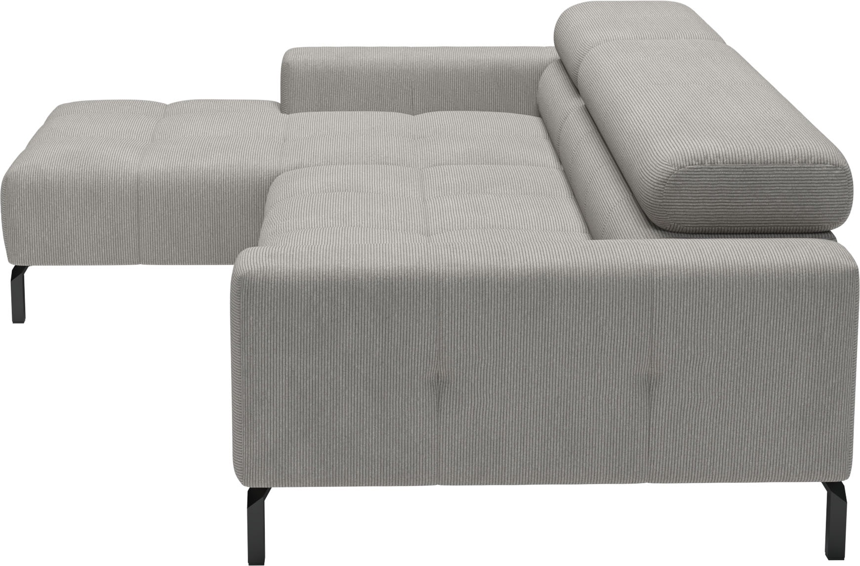 Home affaire Ecksofa »Ecksofa Claya, L-Form, Kopfteilverstellung, Breite 258 cm« Moderne Steppung, weicher Polsteraufbau & saugroboterfreundliche Höhe