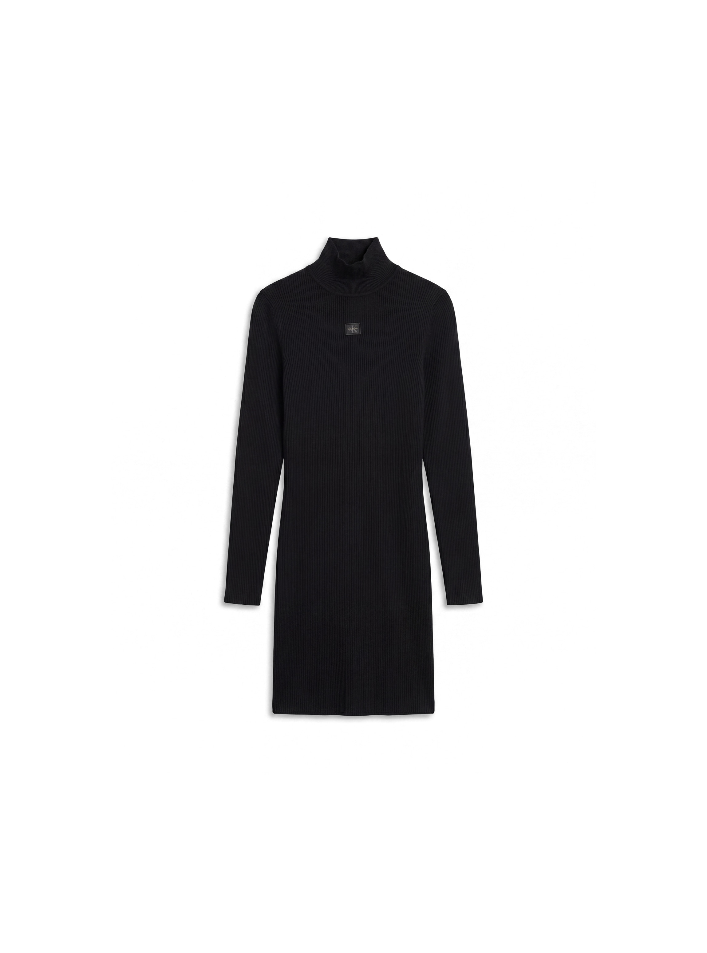 Calvin Klein Jeans Minikleid »WOVEN LABEL MINIDRESS« Ohne Tasche Regular fit mit Stehkragen