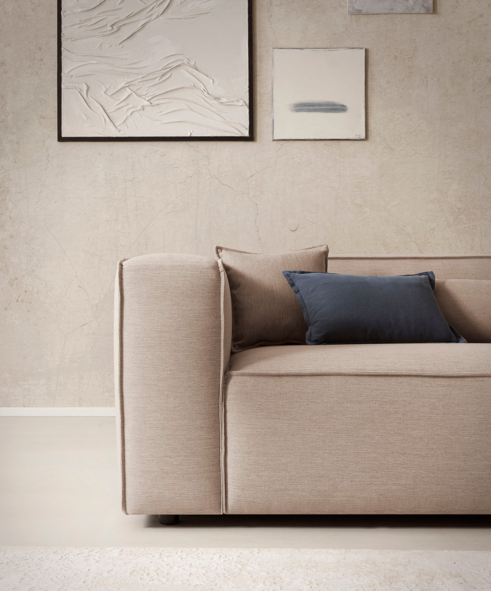 LeGer Home by Lena Gercke Ecksofa »PIARA XXL, Big-Sofa in Cord oder Leinenoptik, L-Form, mit Kedernaht«, wahlweise Ottomane rechts/links, schwarze Füße, extra tiefe Sitzfläche