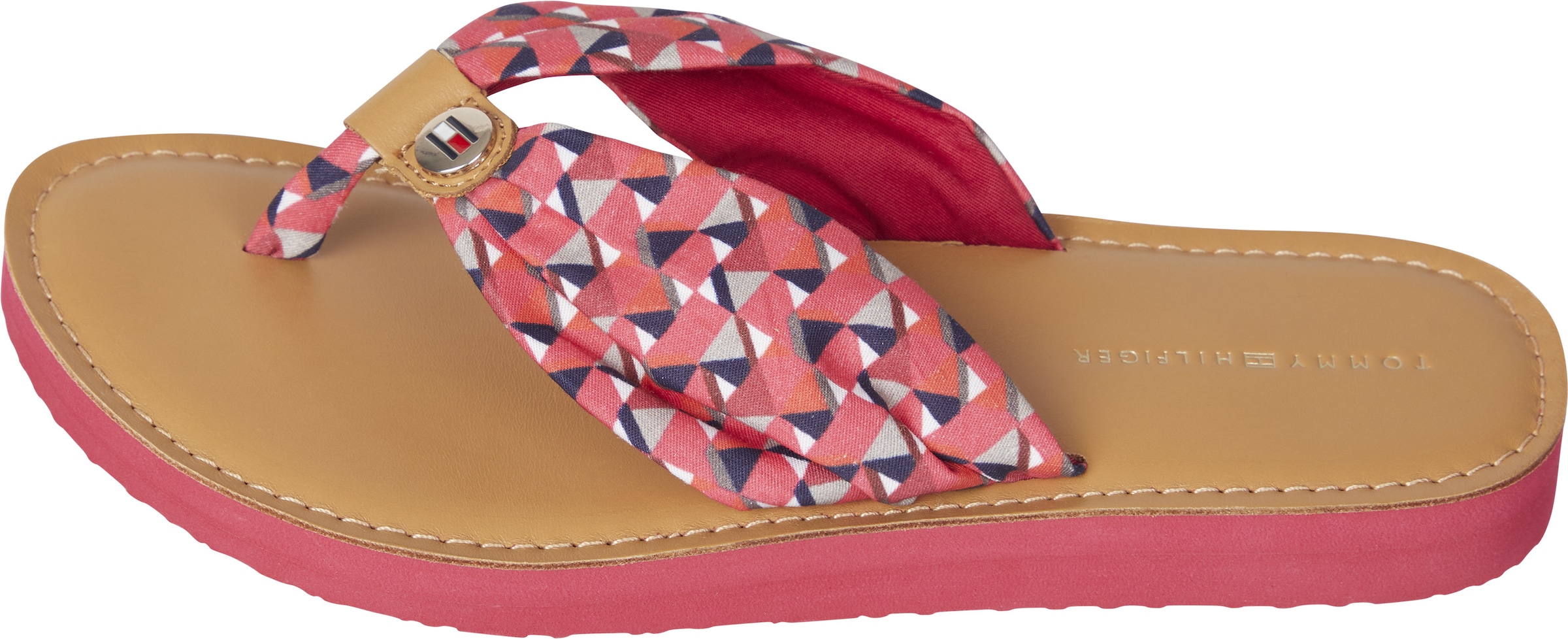 Tommy Hilfiger Zehentrenner »TH GEO PRINT FLAT BEACH SANDAL«, mit Muster