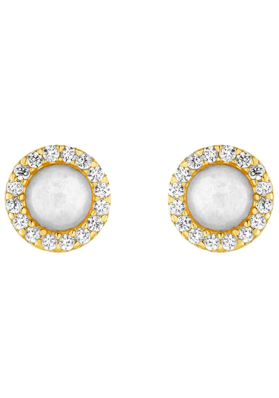 Amor Paar Ohrstecker »Golden Opal, 2036029«, mit Opal, Zirkonia (synth.)