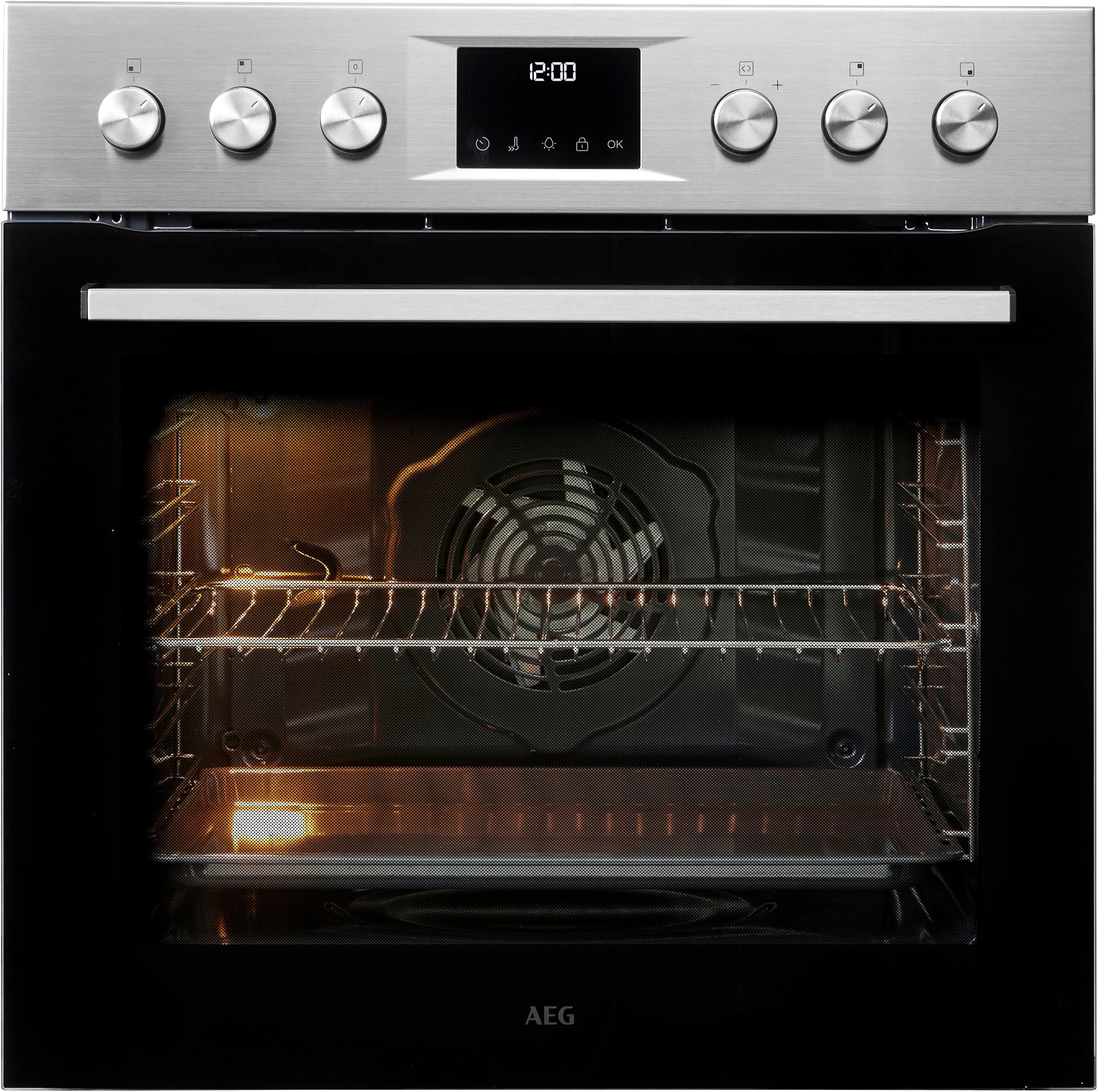 AEG Elektro-Herd-Set Serie 5000 »OU5PE40SM« Pyrolyse-Selbstreinigung Heißluft: Gleichmäßiges Garen auf 3 Ebenen: ideal für Mehrblech‑Backen