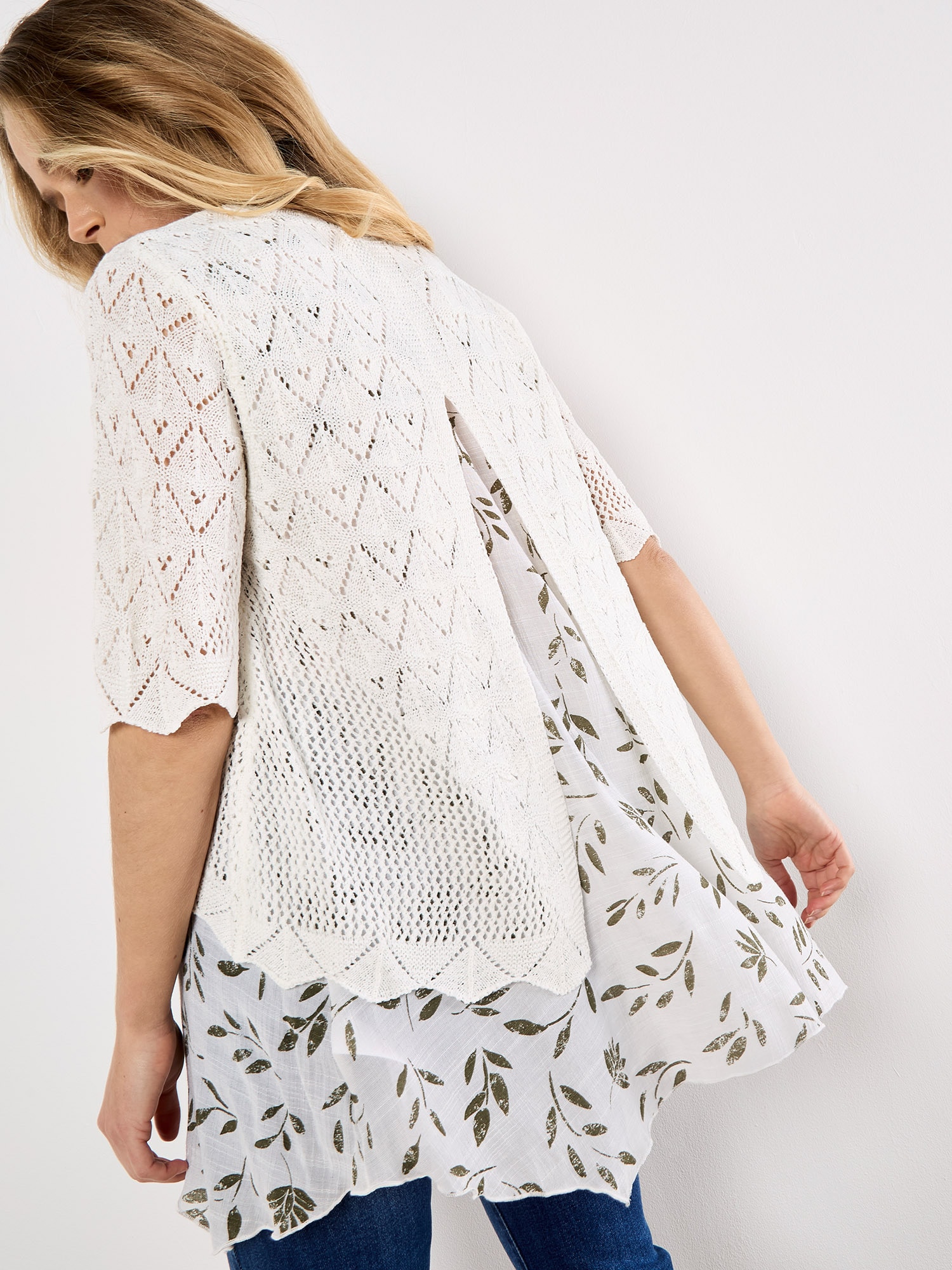 Apricot Stricktop »Blusenshirt« mit Rückenschlitz